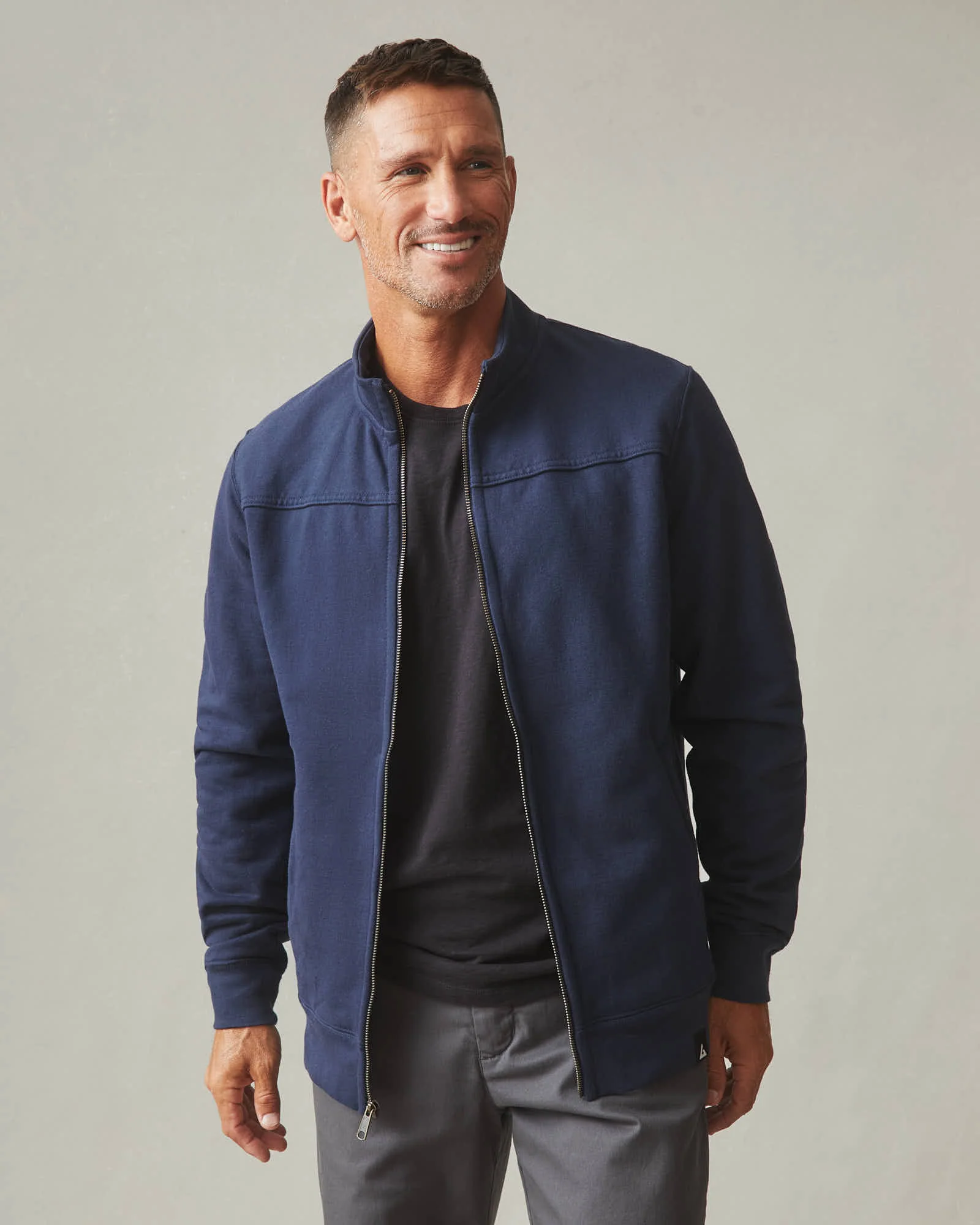 Men's Moto Full Zip - Oxford Blue - Image 4