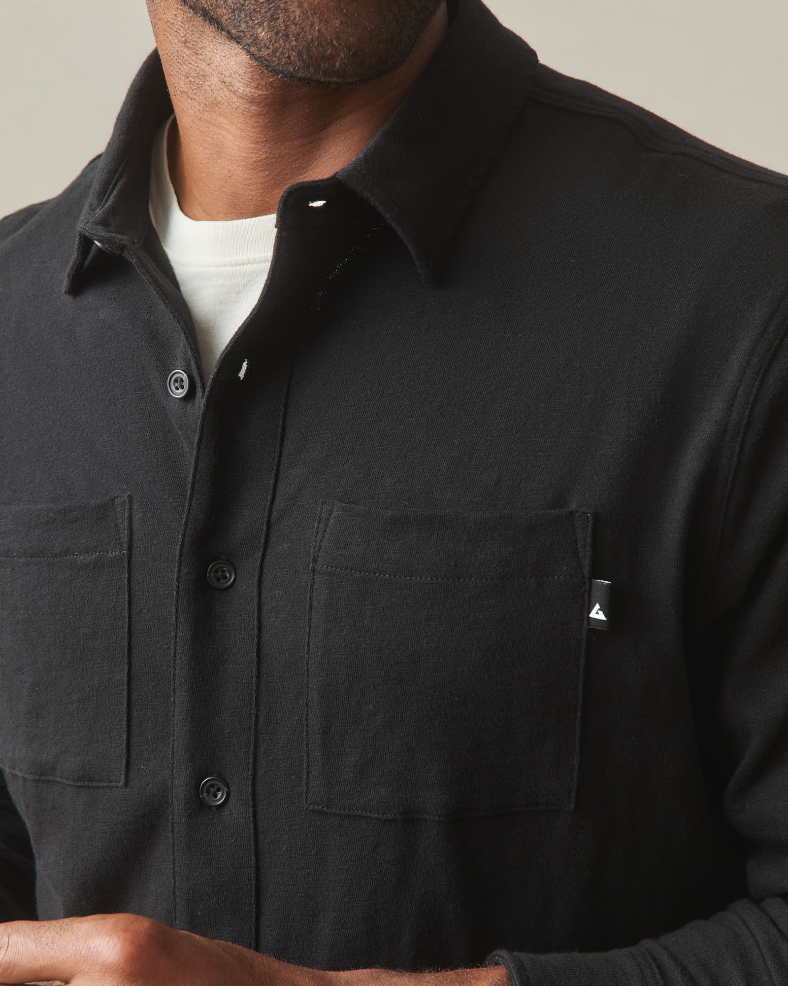 Men's Premium Slub Button Up Long Sleeve - Black - Image 4