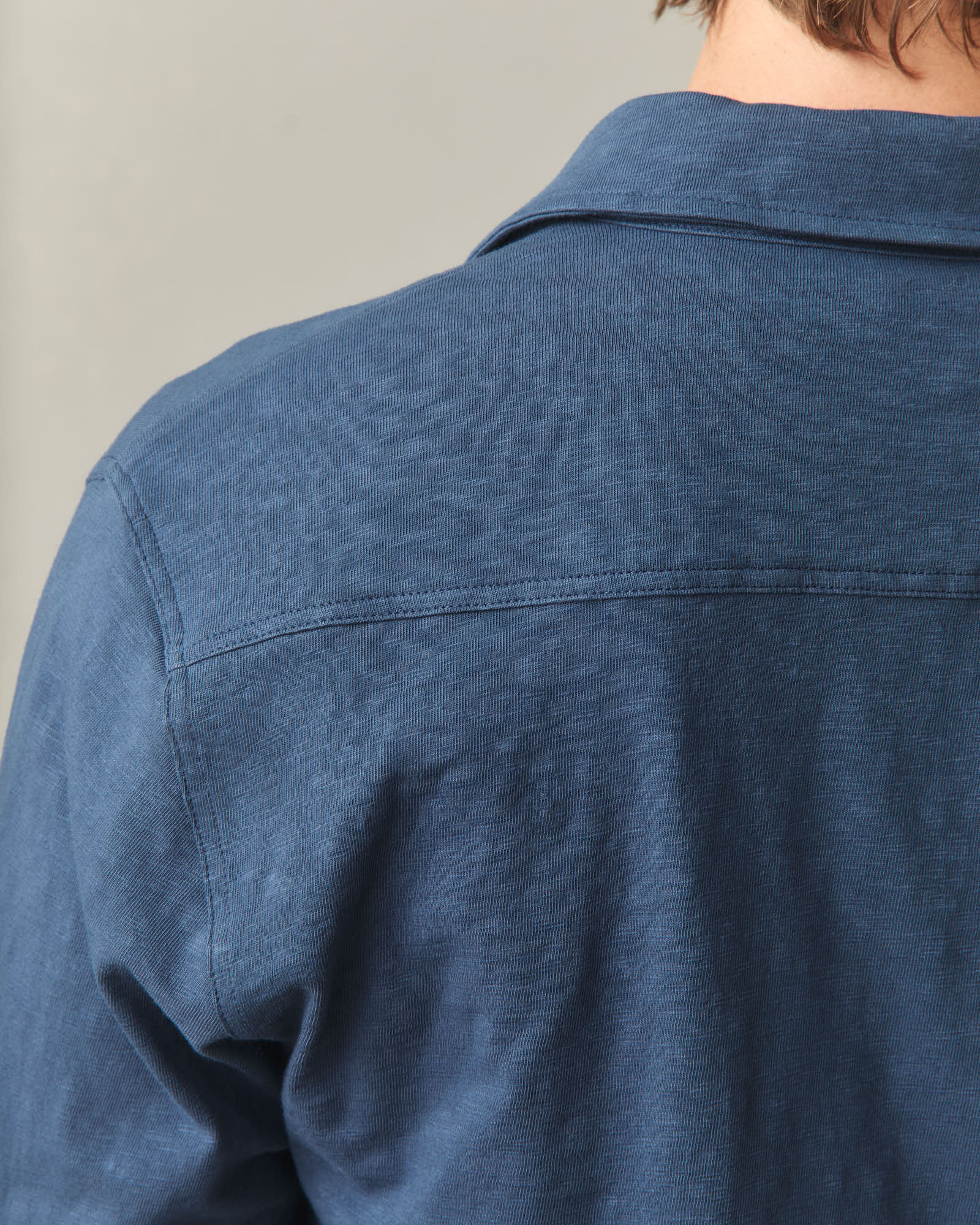 Men's Premium Slub Button Up Long Sleeve - Dark Denim - Image 6