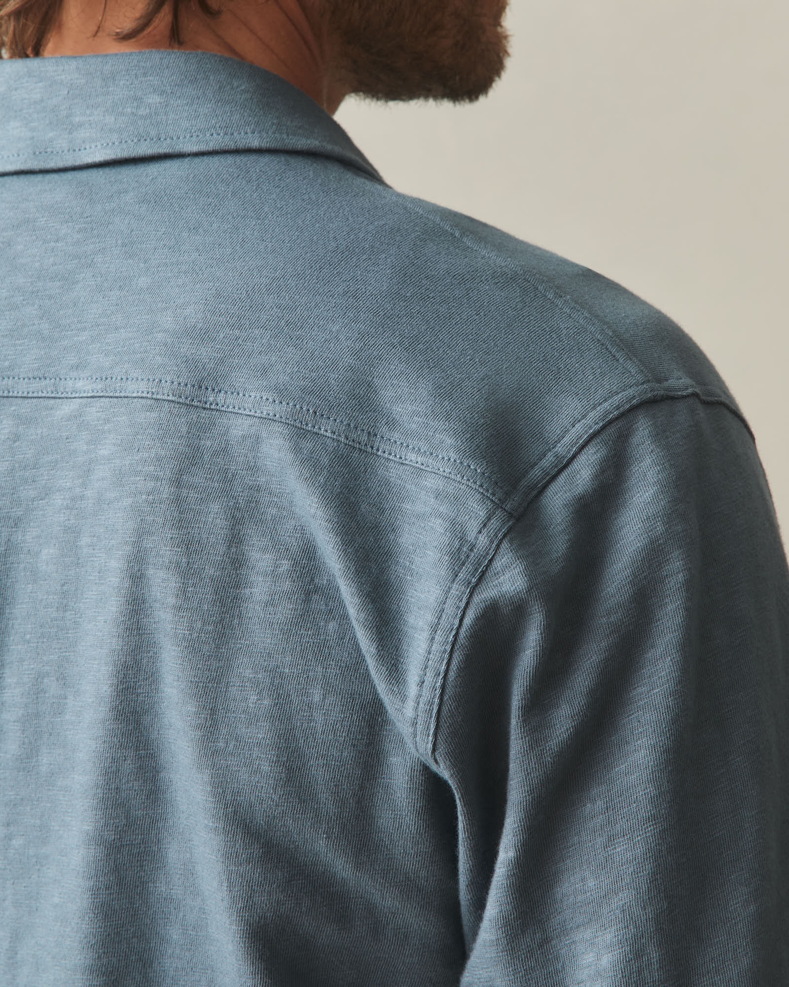 Men's Premium Slub Button Up Long Sleeve - Stormy Weather - Image 4