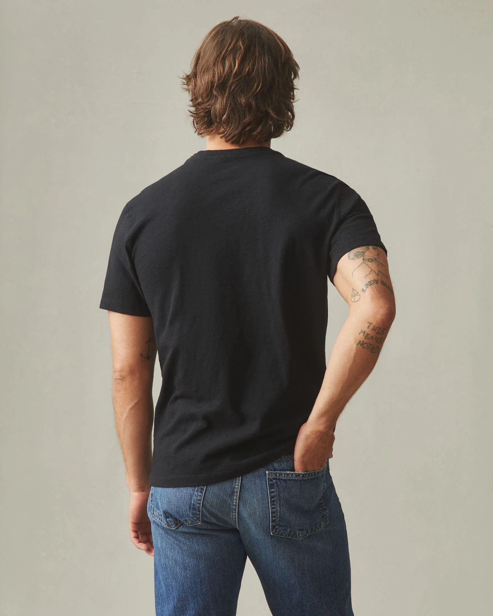 Men's Premium Slub Crew Tee - Black - Image 3