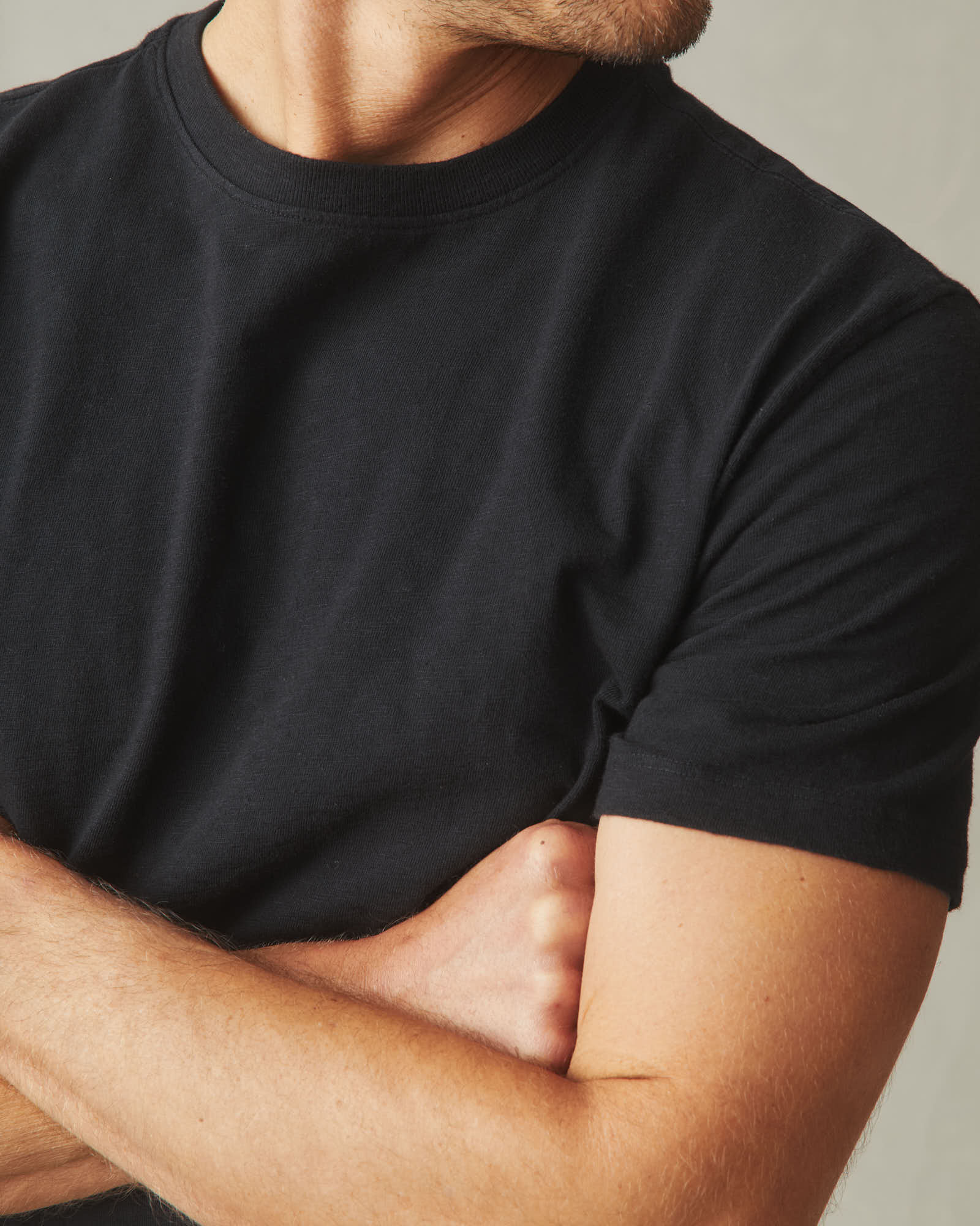 Men's Premium Slub Crew Tee - Black - Image 4