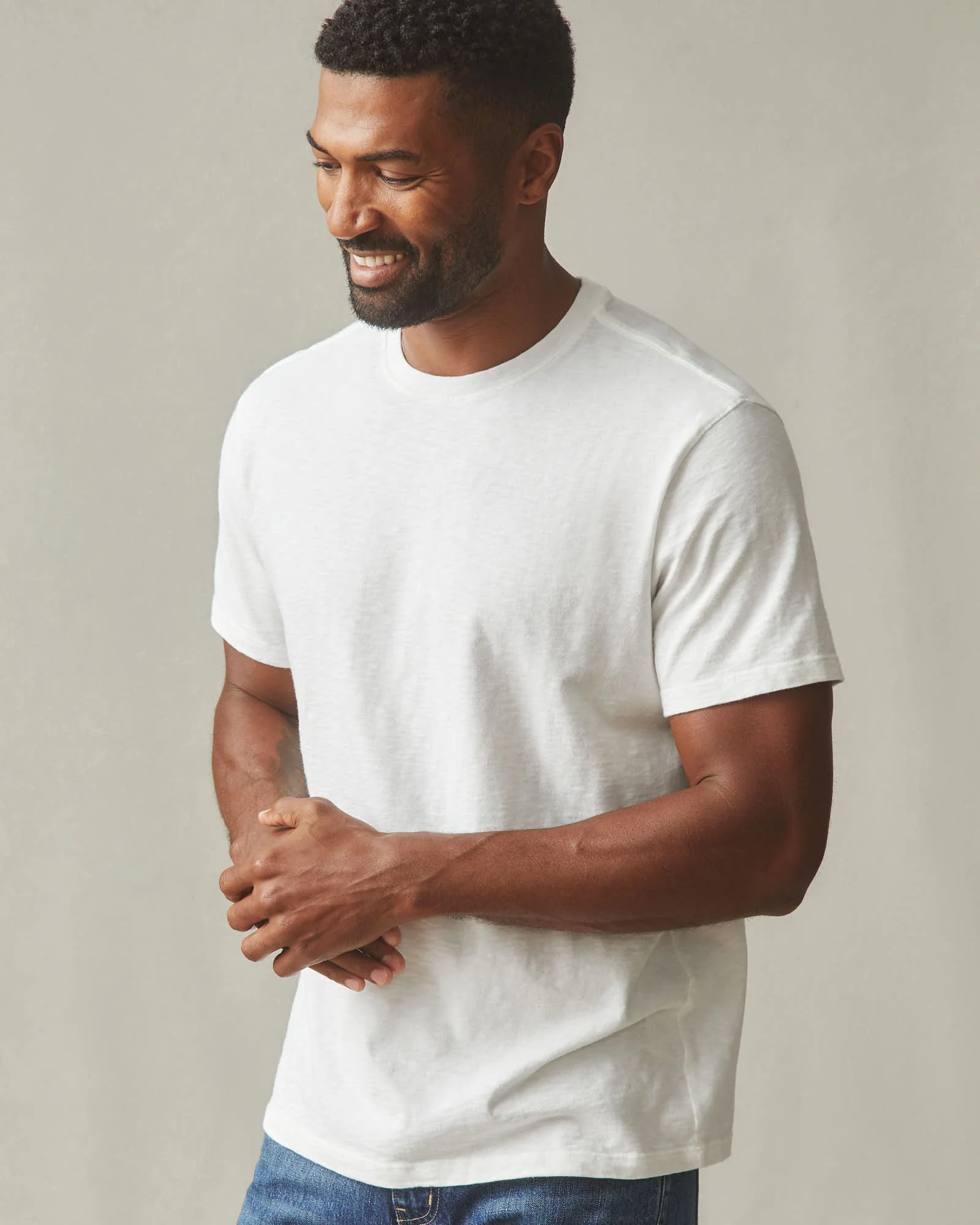 Men's Premium Slub Crew Tee - Bone - Image 3