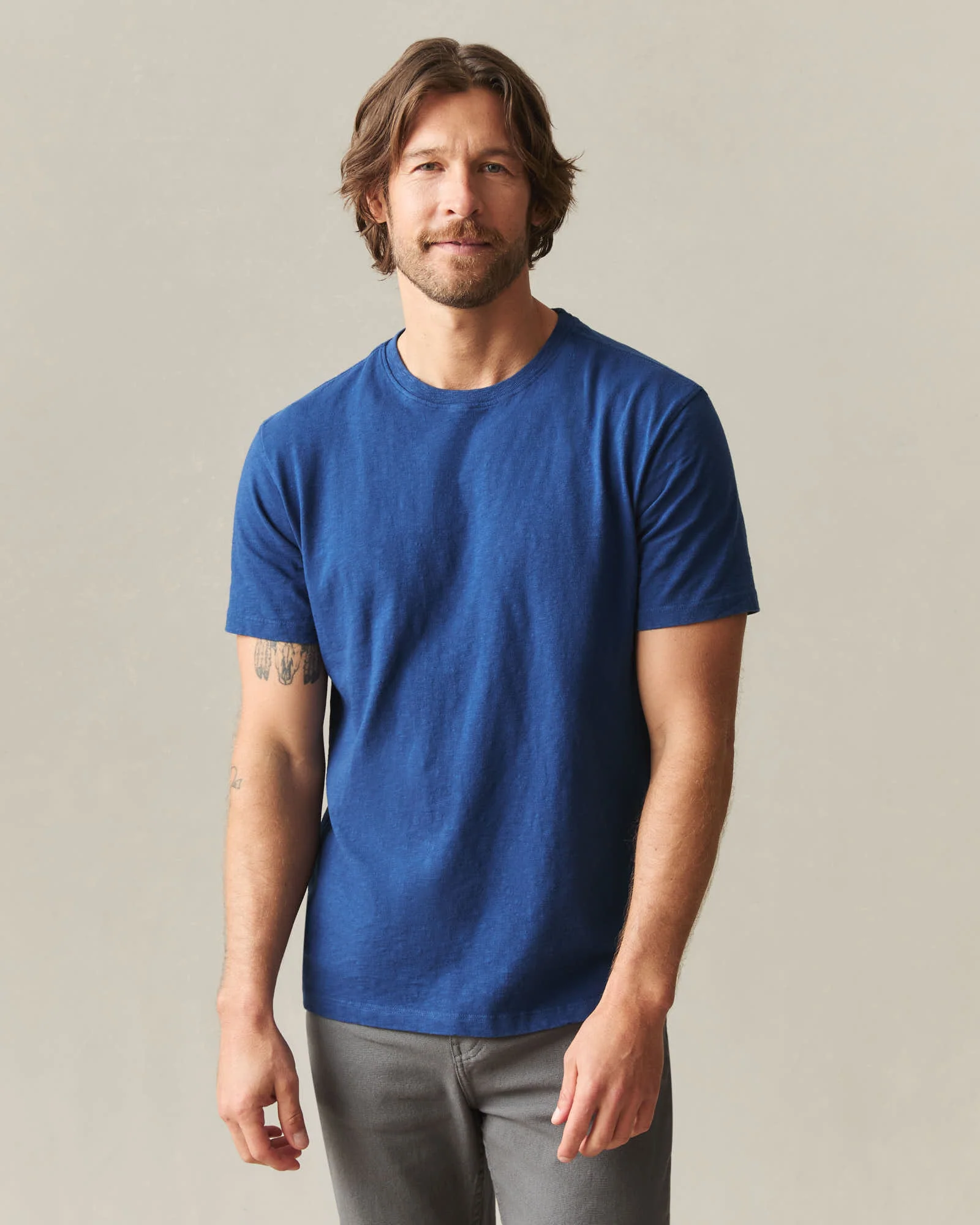 Men's Premium Slub Crew Tee - Estate Blue - Image 2