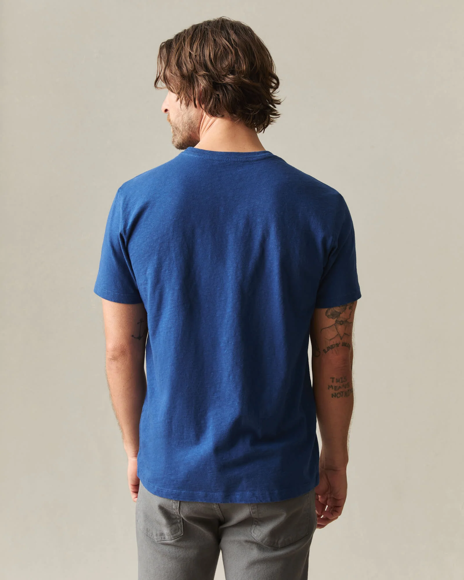 Men's Premium Slub Crew Tee - Estate Blue - Image 3