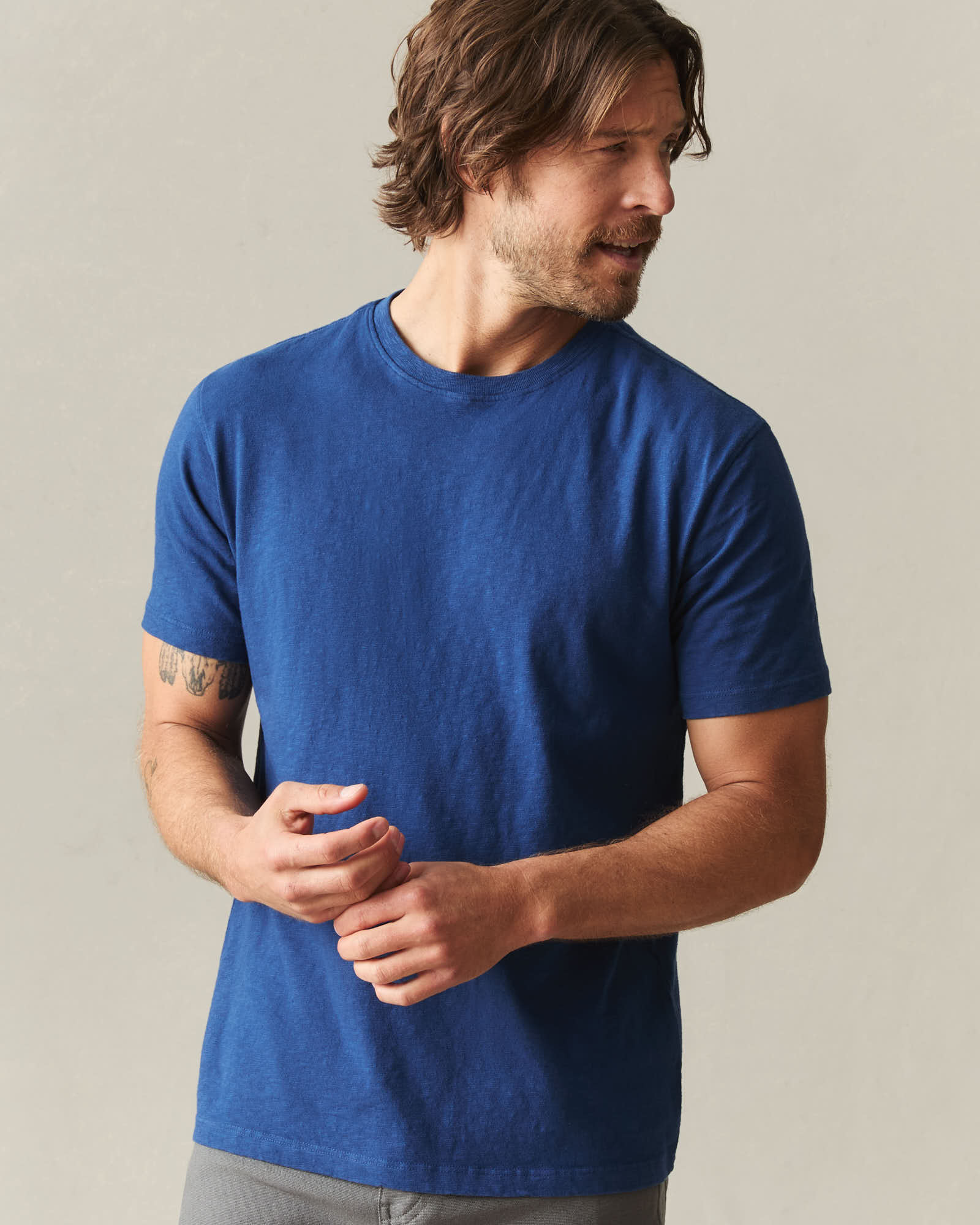 Men's Premium Slub Crew Tee - Estate Blue - Image 5