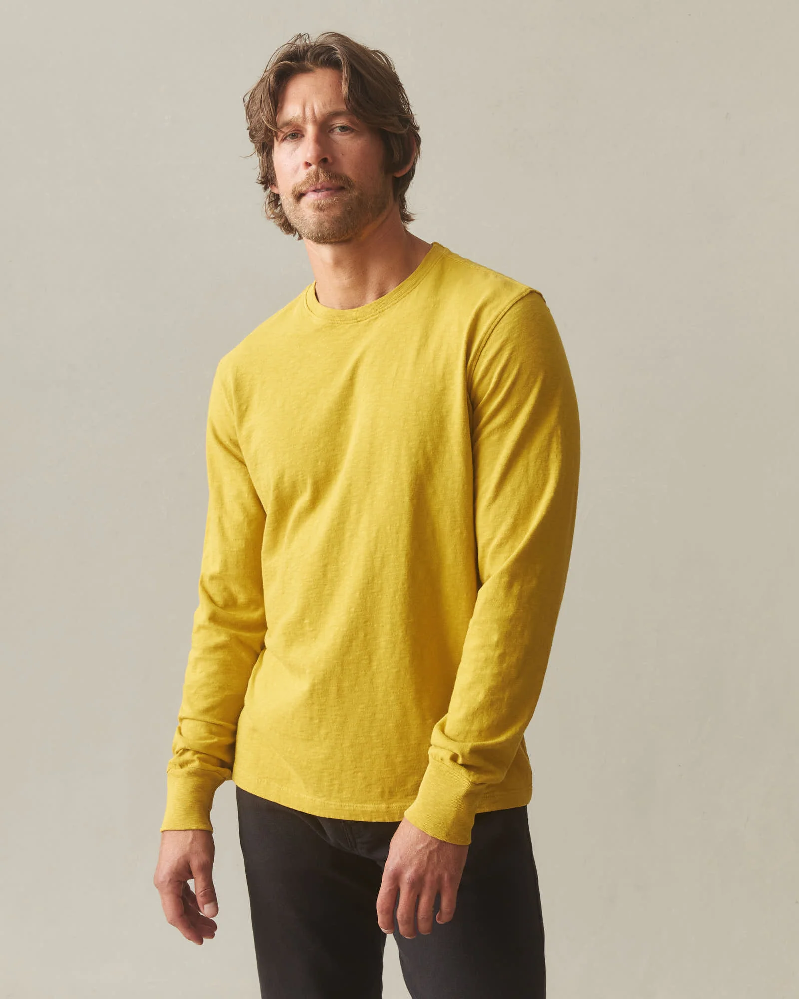 Men's Premium Slub Crew Tee Long Sleeve - Arrowwood - Image 2