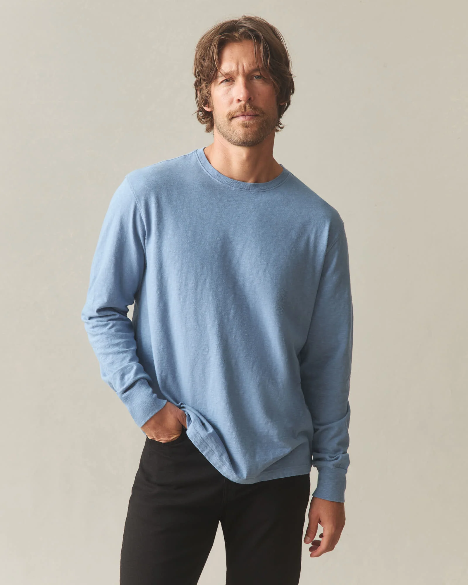 Men's Premium Slub Crew Tee Long Sleeve - Infinity - Image 2
