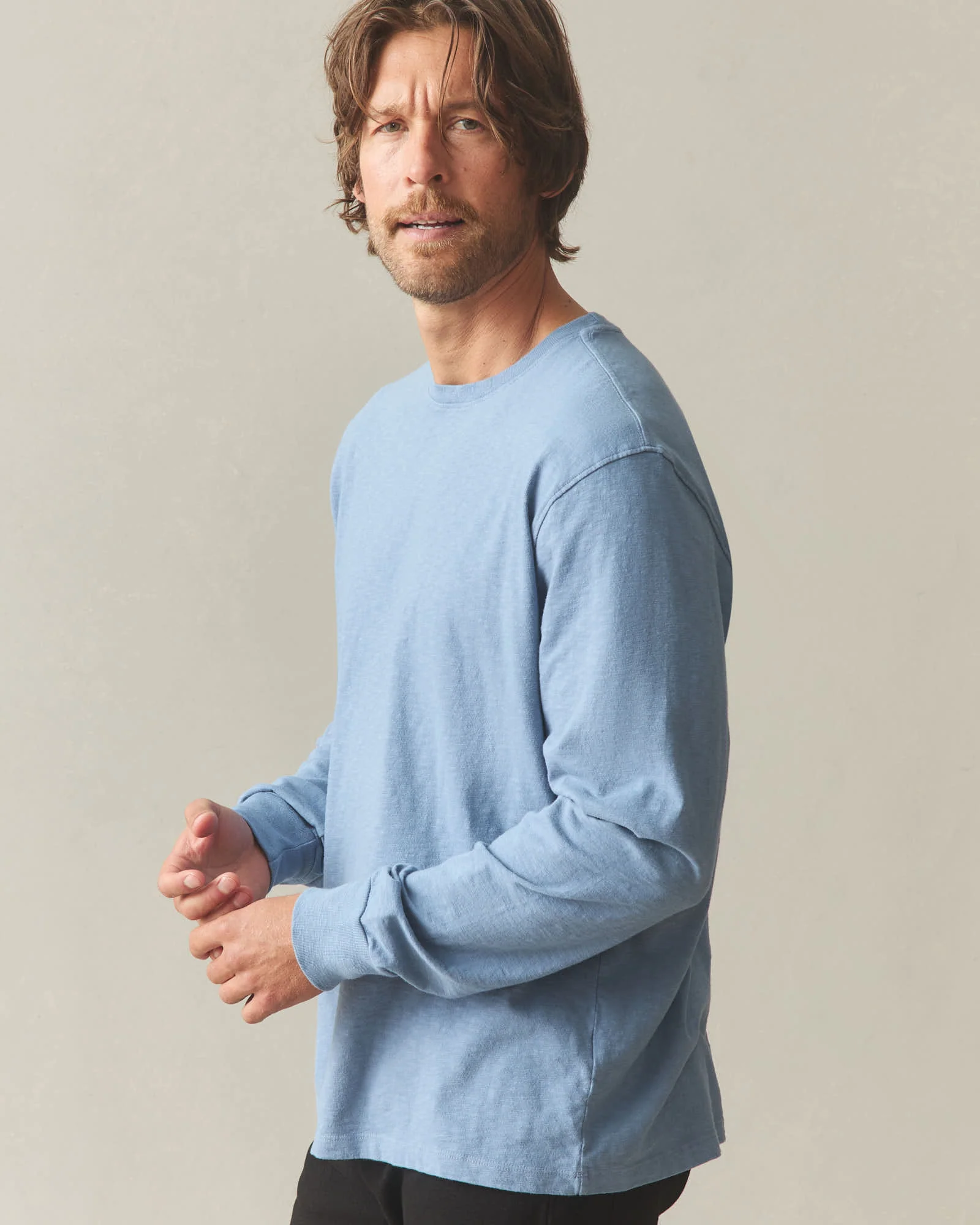 Men's Premium Slub Crew Tee Long Sleeve - Infinity - Image 3