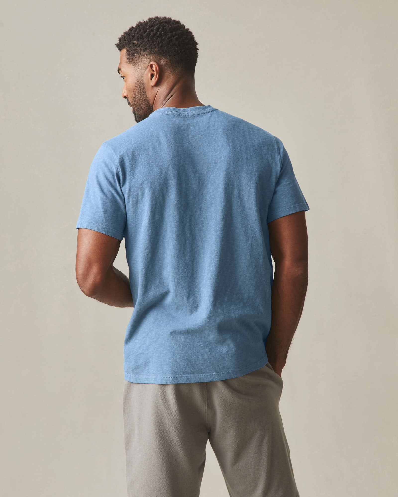 Men's Premium Slub Crew Tee - Moonlight Blue - Image 2