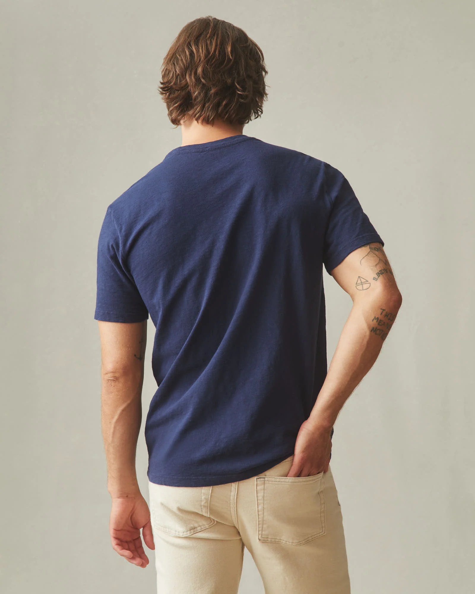 Men's Premium Slub Crew Tee - Navy - Image 4