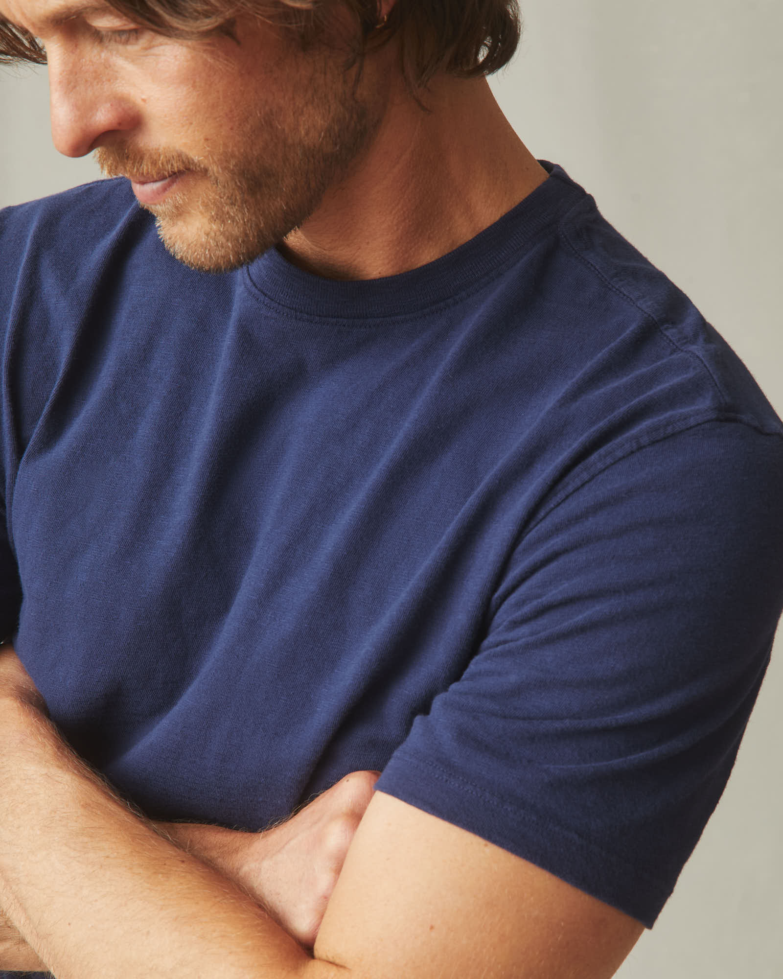 Men's Premium Slub Crew Tee - Navy - Image 5