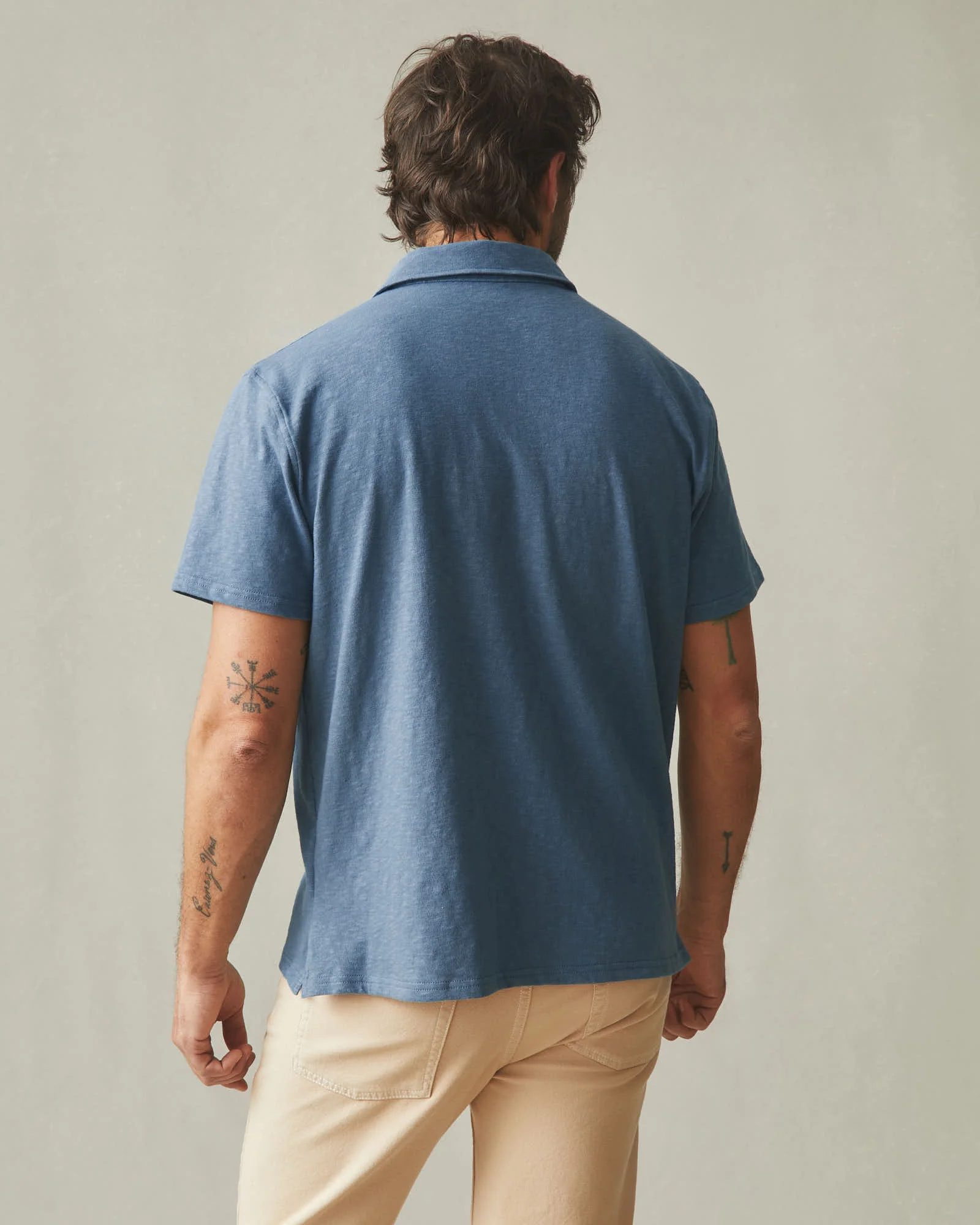 Men's Premium Slub Polo - Dark Denim - Image 3