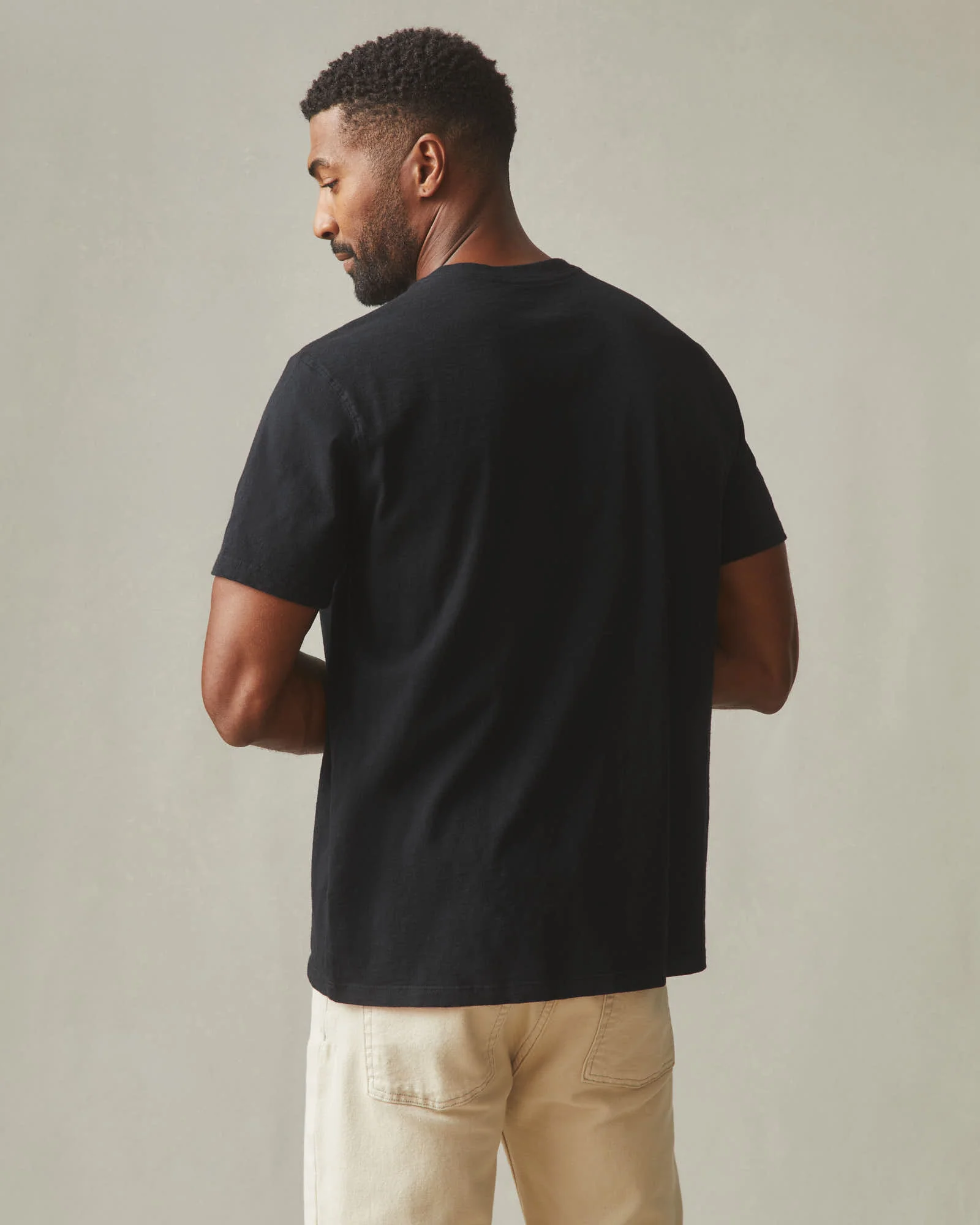 Men's Premium Slub V-Neck Tee - Black - Image 4