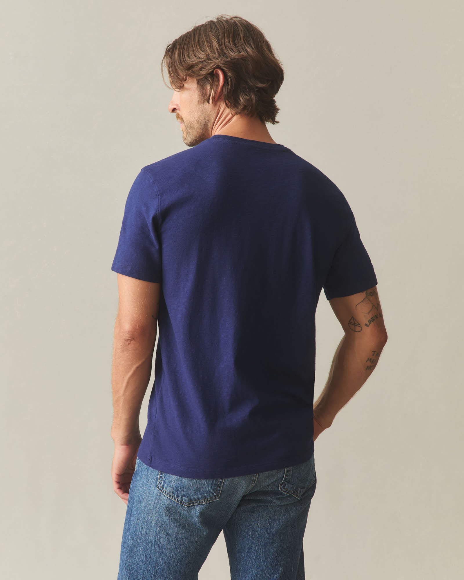 Men's Premium Slub V-Neck Tee - Blueprint - Image 4