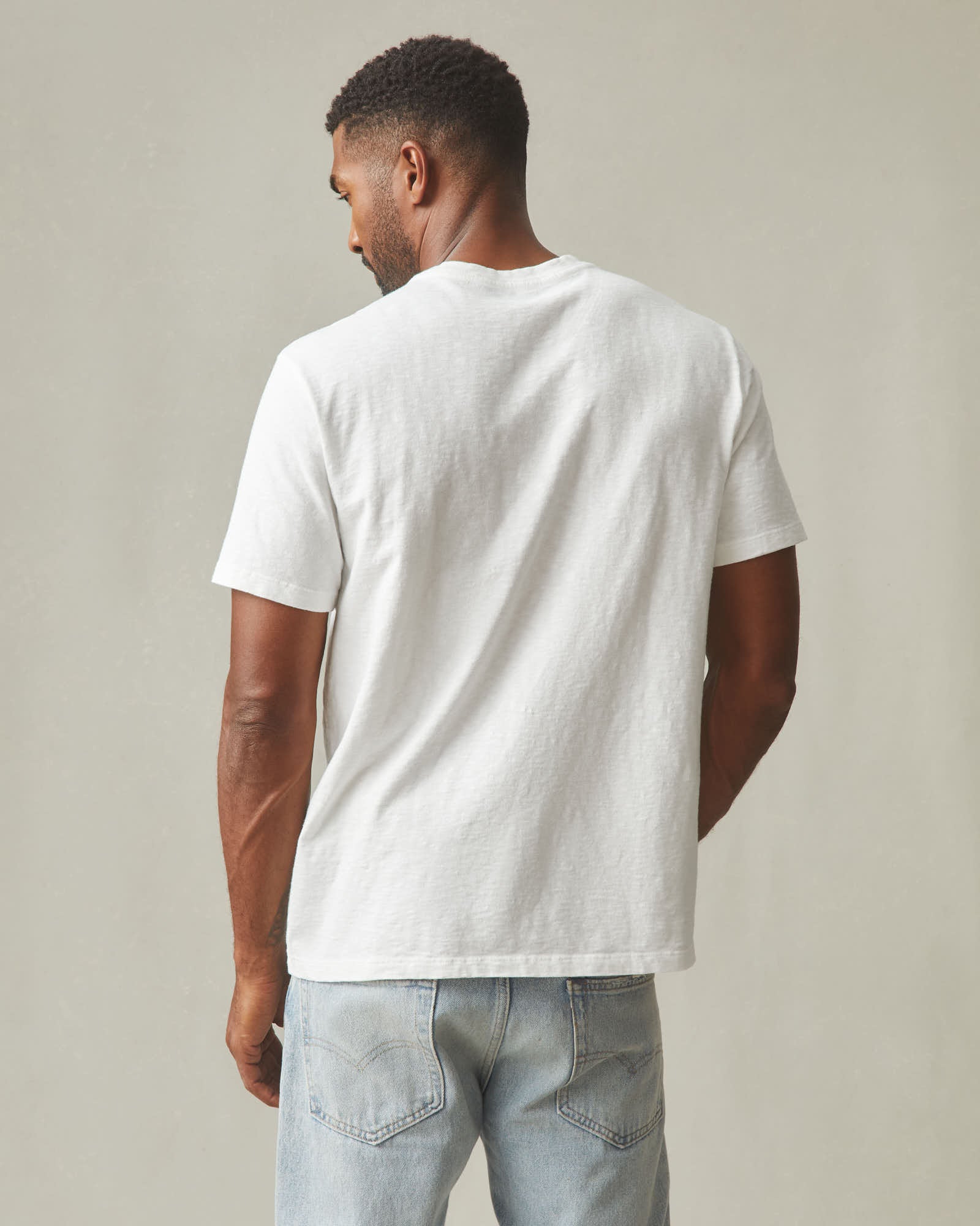 Men's Premium Slub V-Neck Tee - Bone - Image 3
