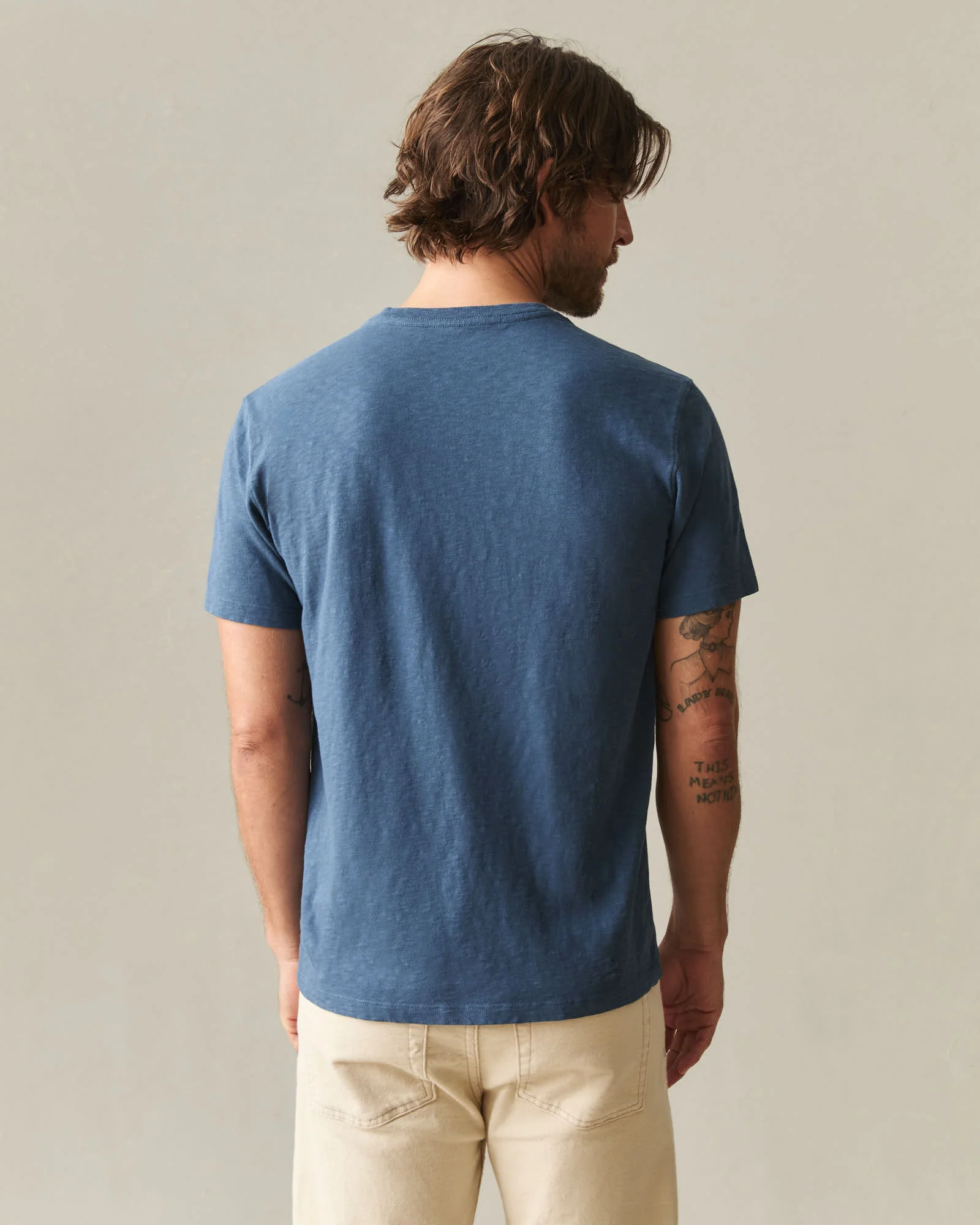 Men's Premium Slub V-Neck Tee - Dark Denim - Image 3