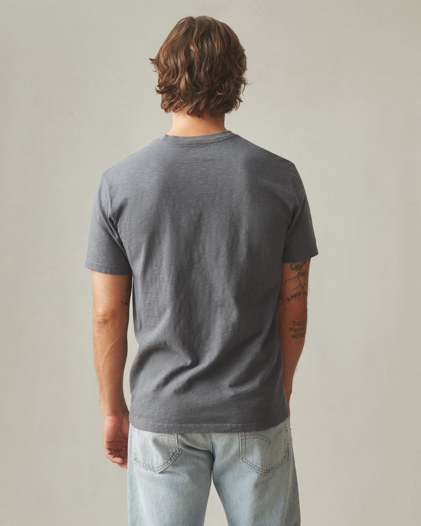 Men's Premium Slub V-Neck Tee - Iron - Image 4