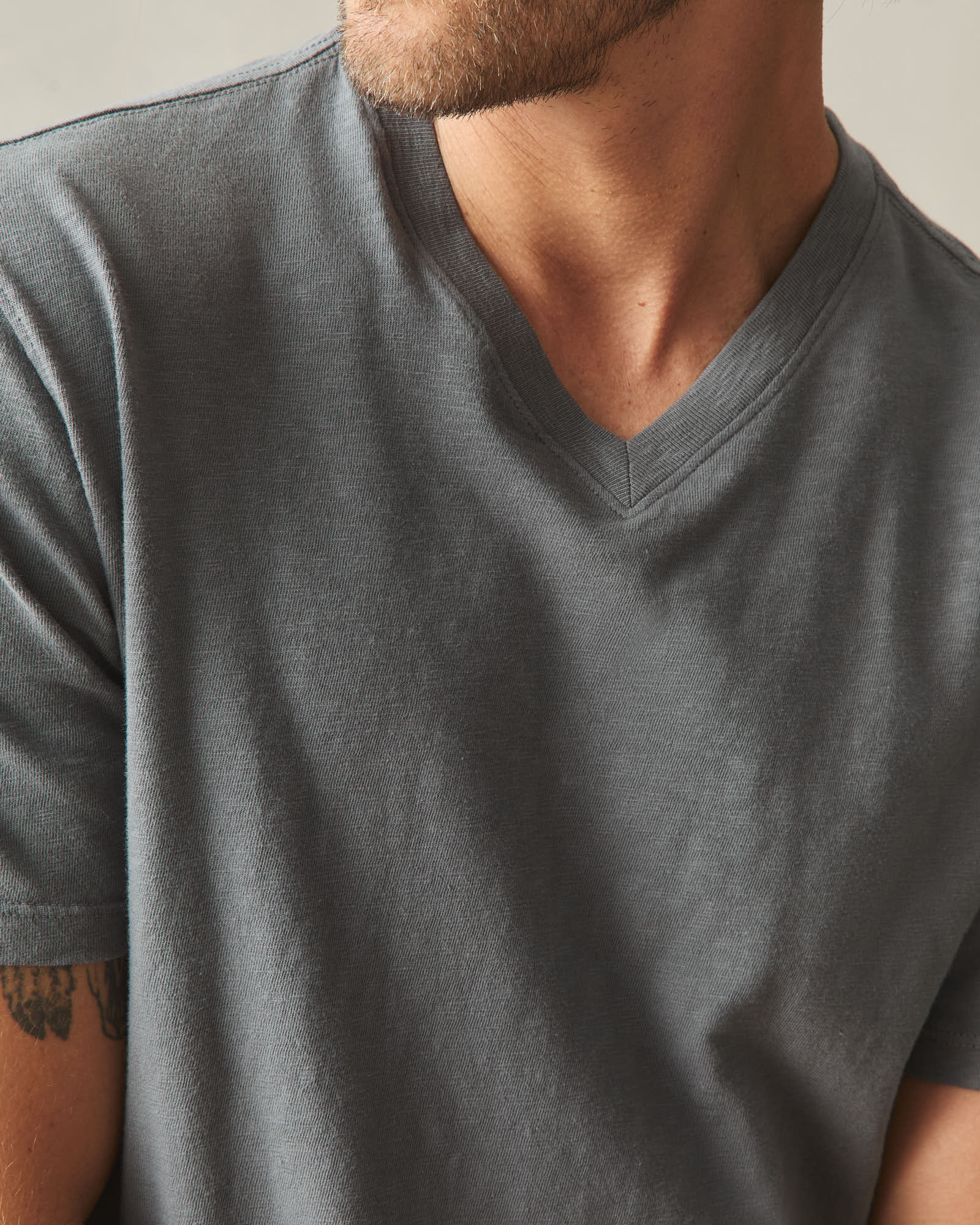 Men's Premium Slub V-Neck Tee - Lava Smoke - Image 4