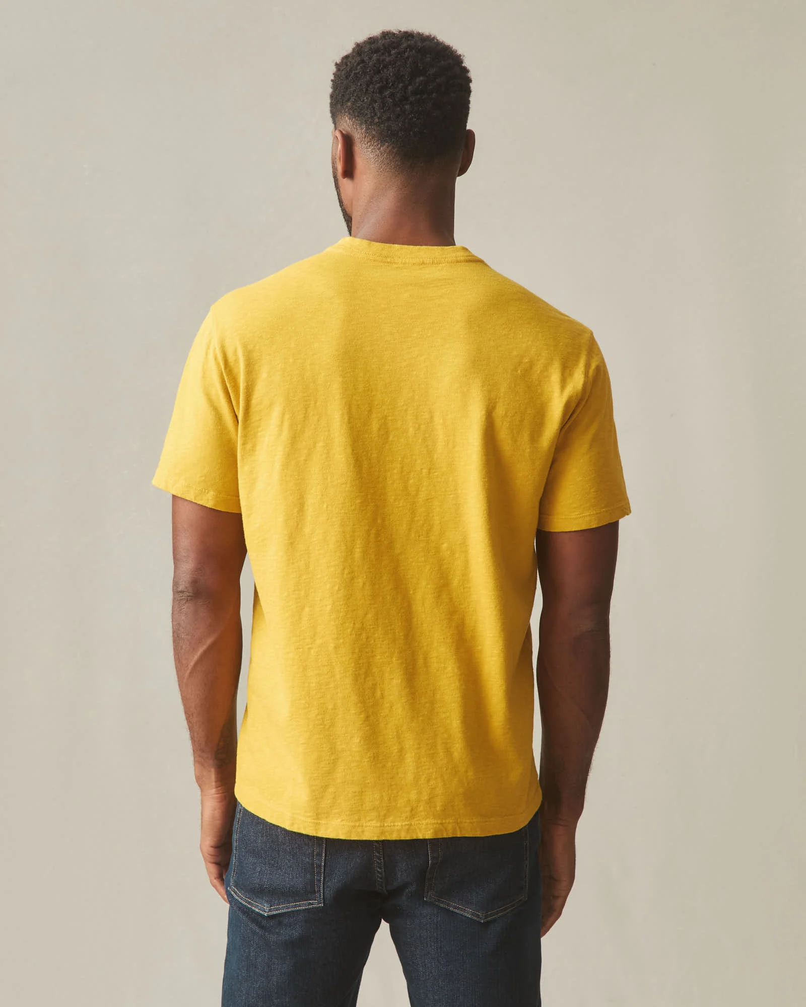 Men's Premium Slub V-Neck Tee - Nugget Gold - Image 4