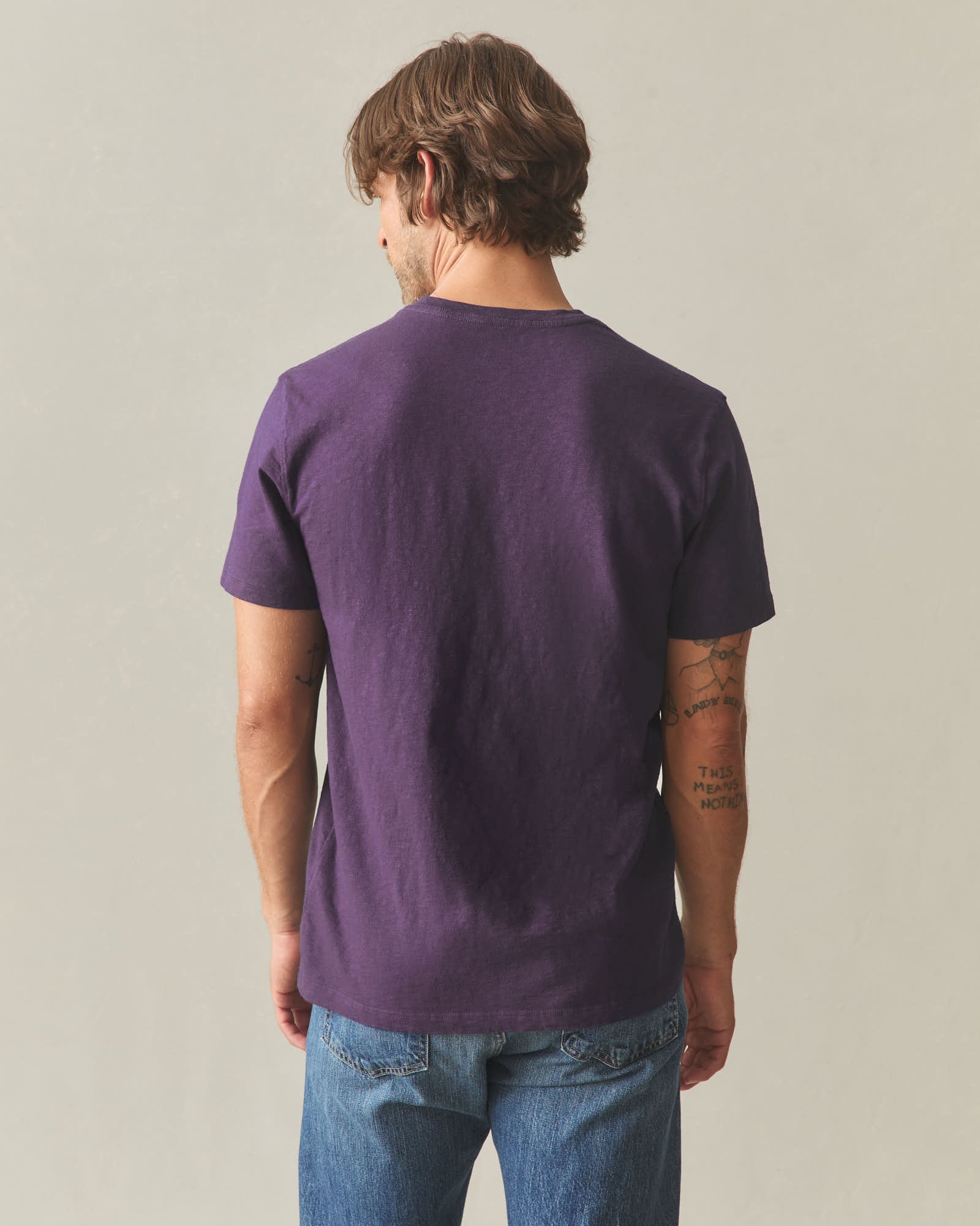 Men's Premium Slub V-Neck Tee - Shadow Purple - Image 3
