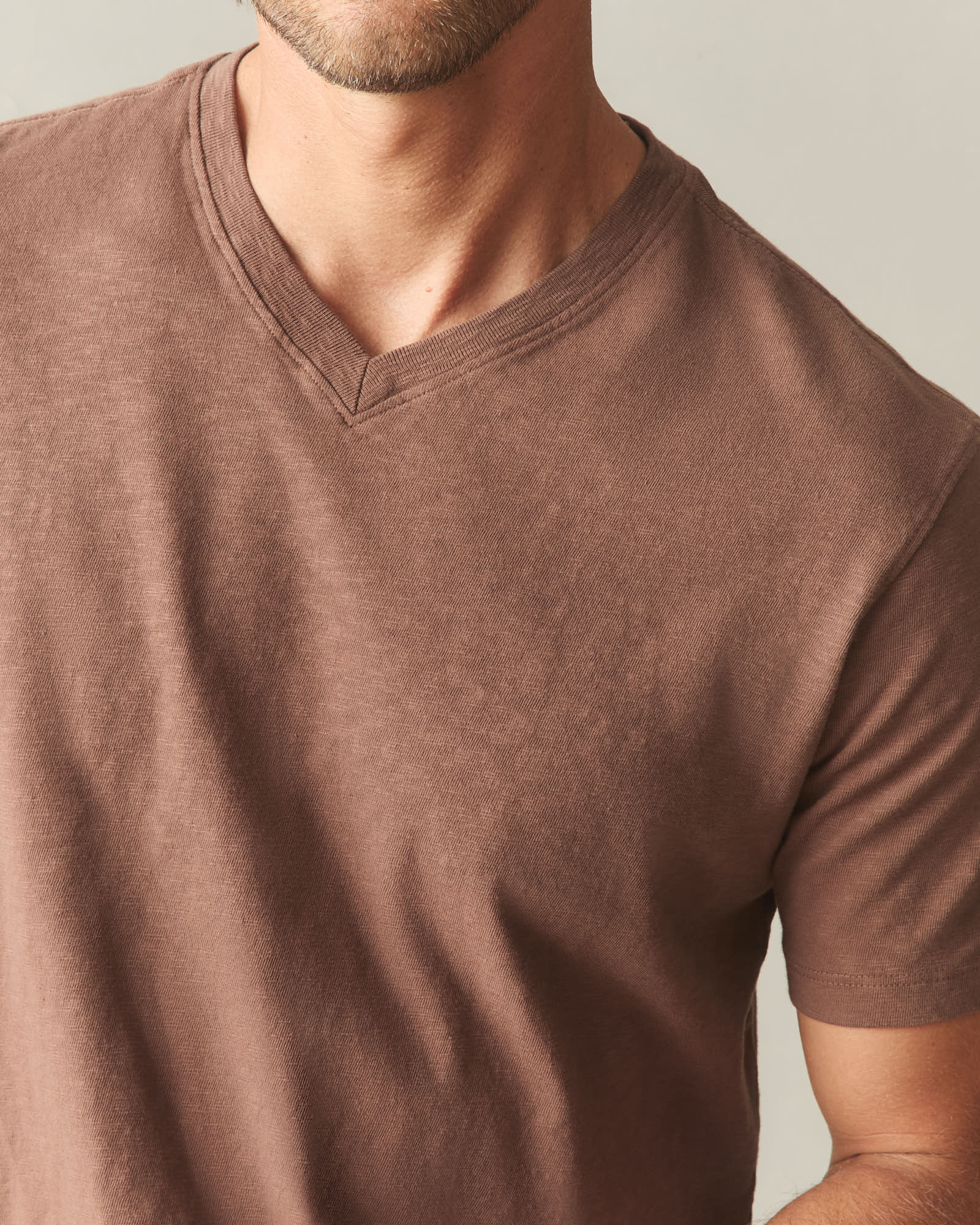 Men's Premium Slub V-Neck Tee - Soft Silt - Image 5