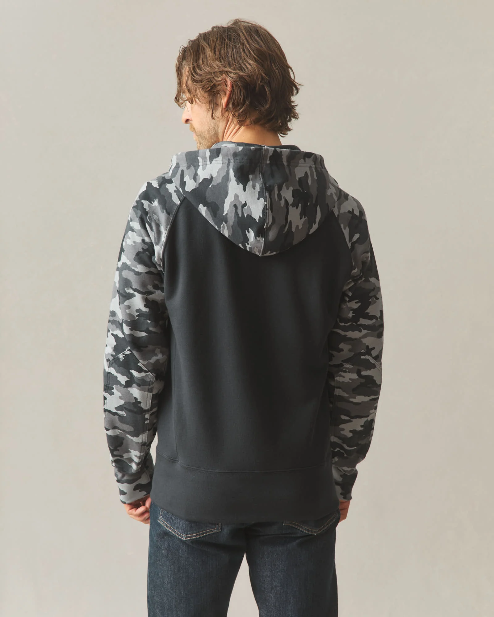 Men's Raglan Classic Full Zip - Black Camo - Image 3