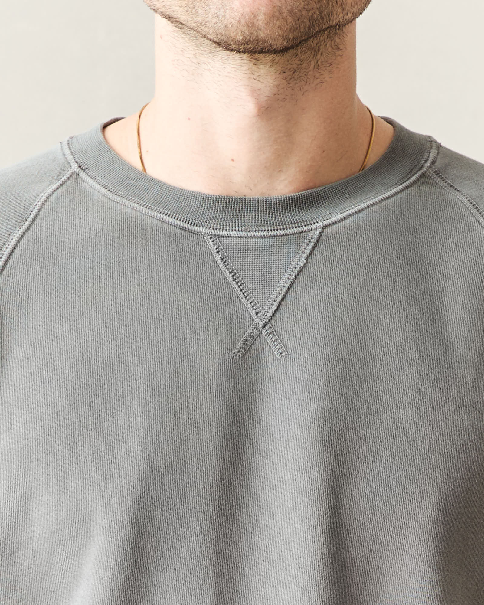 Men's Relaxed French Terry Crew - Poppyseed - Image 5