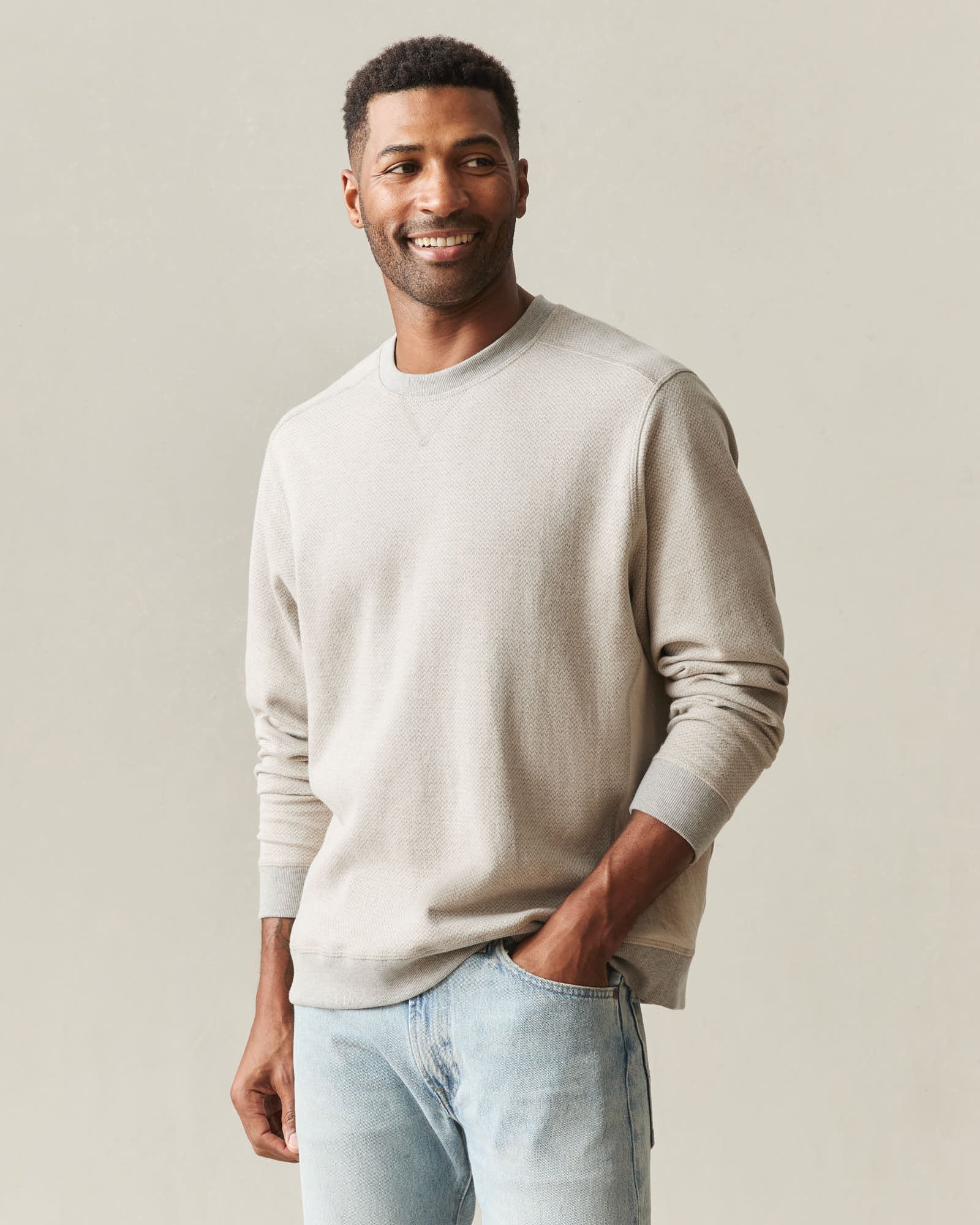 Men's Reversible Crew - Feather Grey - Image 3