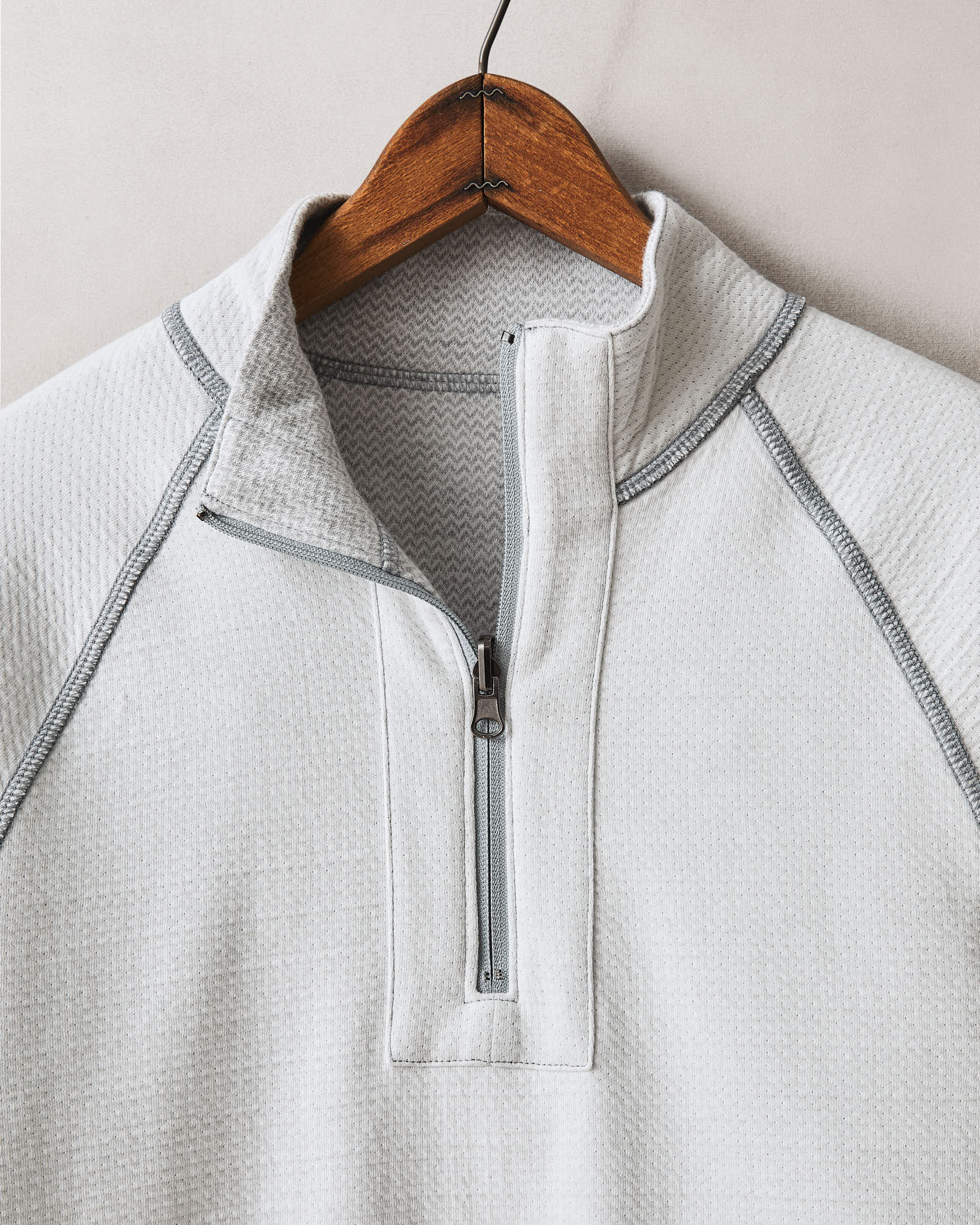 Men's Reversible Half Zip - Natural Grey - Image 7
