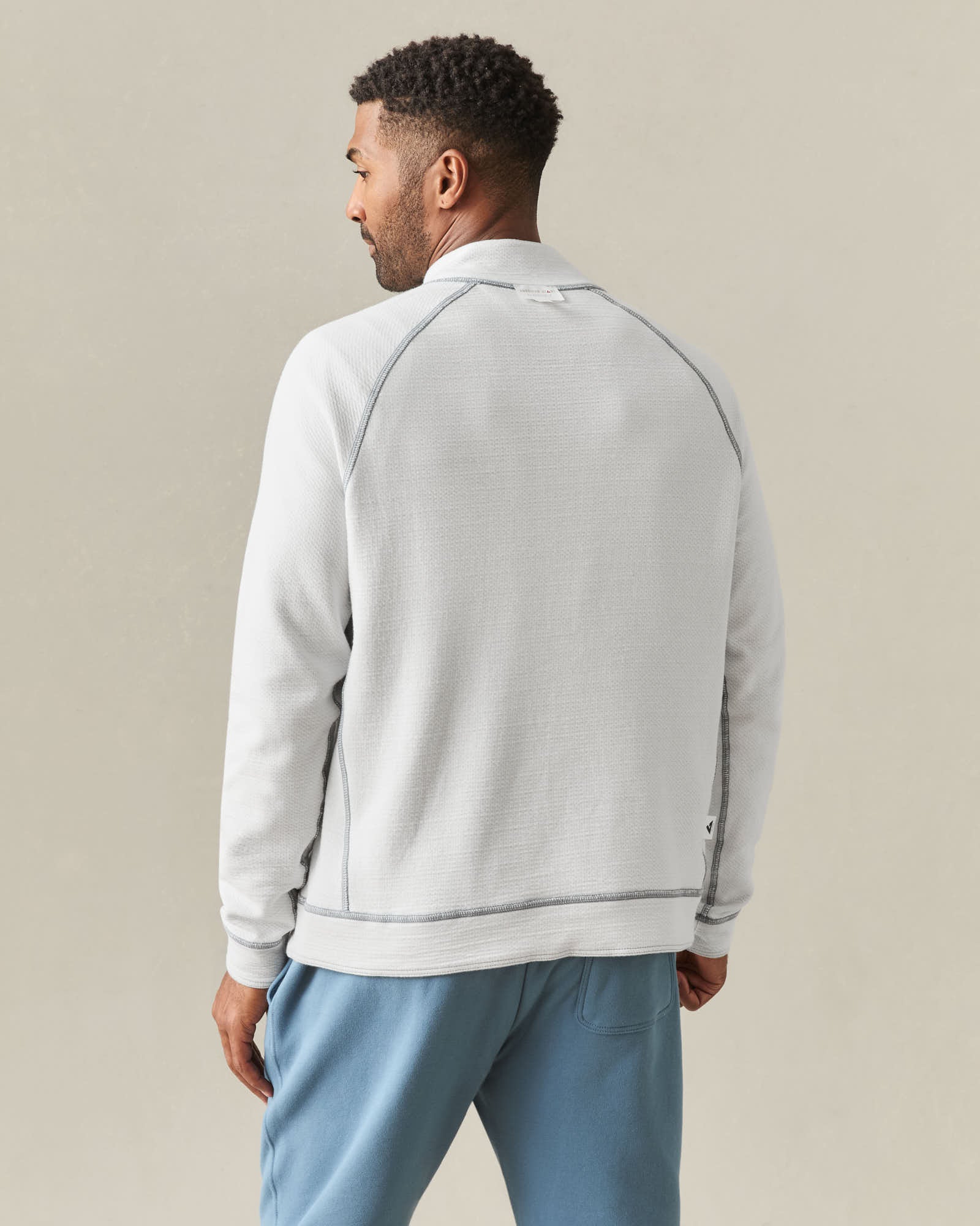 Men's Reversible Half Zip - Natural Grey - Image 9