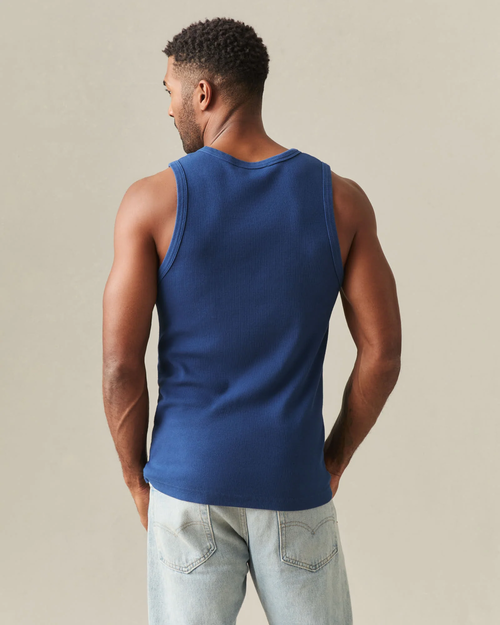 Men's Rib Tank - Estate Blue - Image 3