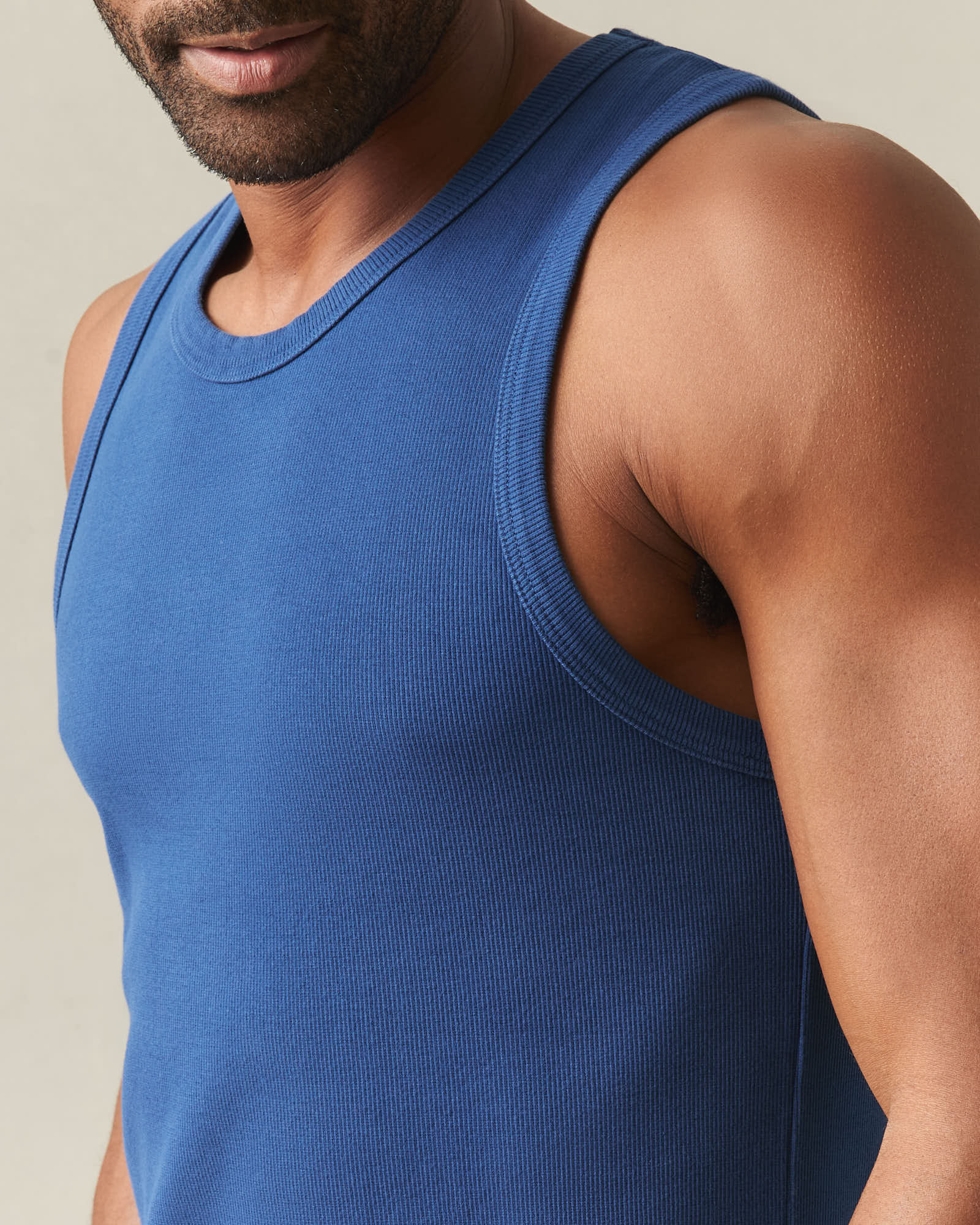 Men's Rib Tank - Estate Blue - Image 4
