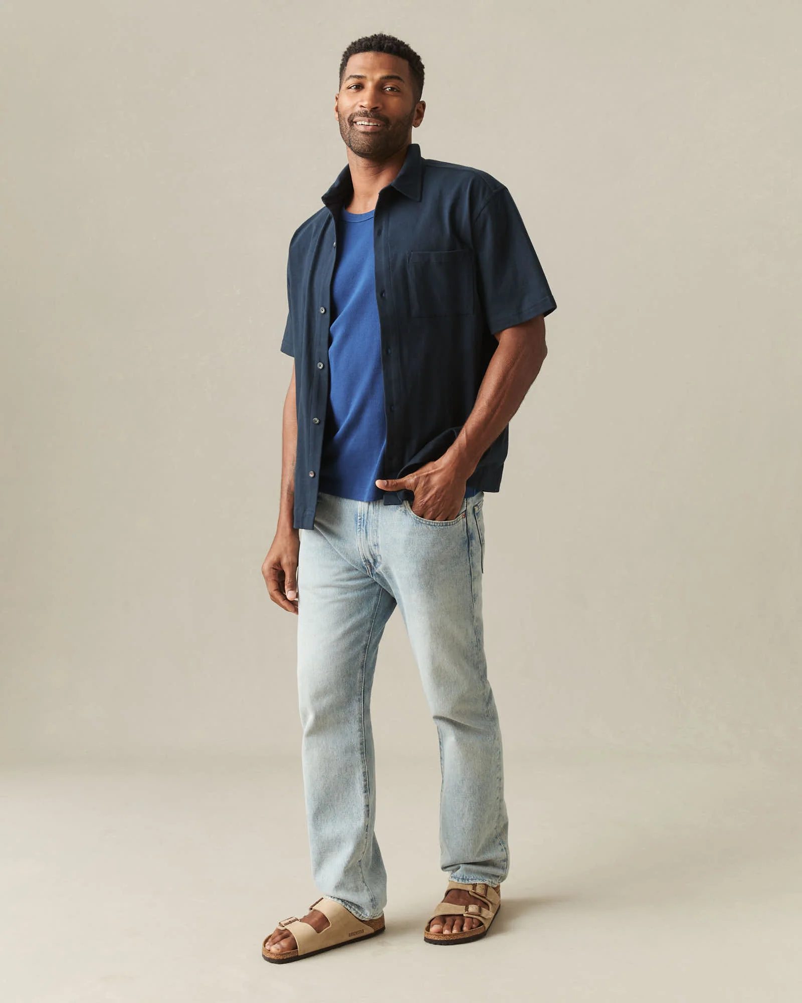 Men's Rib Tank - Estate Blue - Image 7