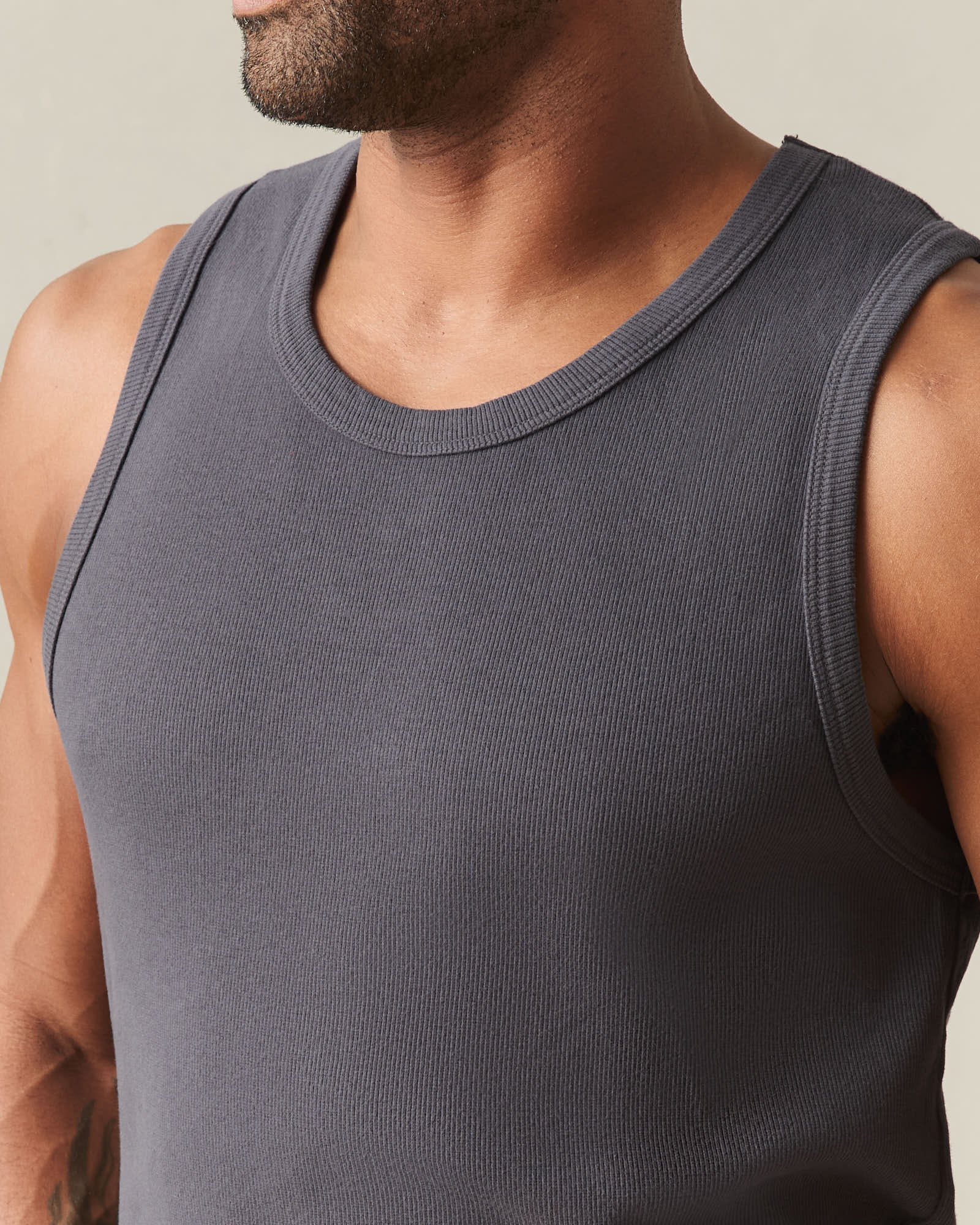 Men's Rib Tank - Metropolitan Grey - Image 4