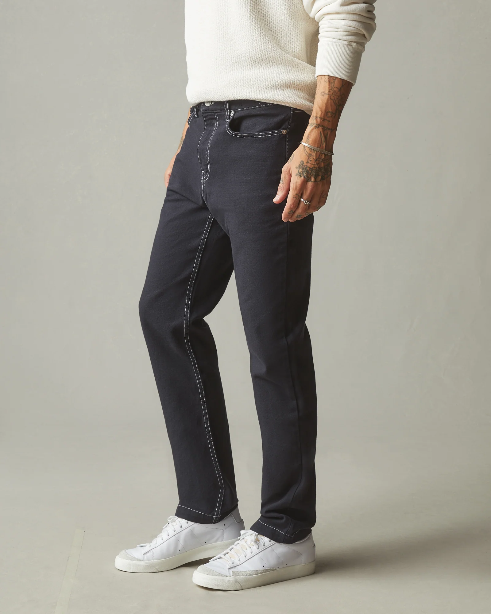 Men's Roughneck Pant Straight Contrast Stitch - Dark Navy - Image 2