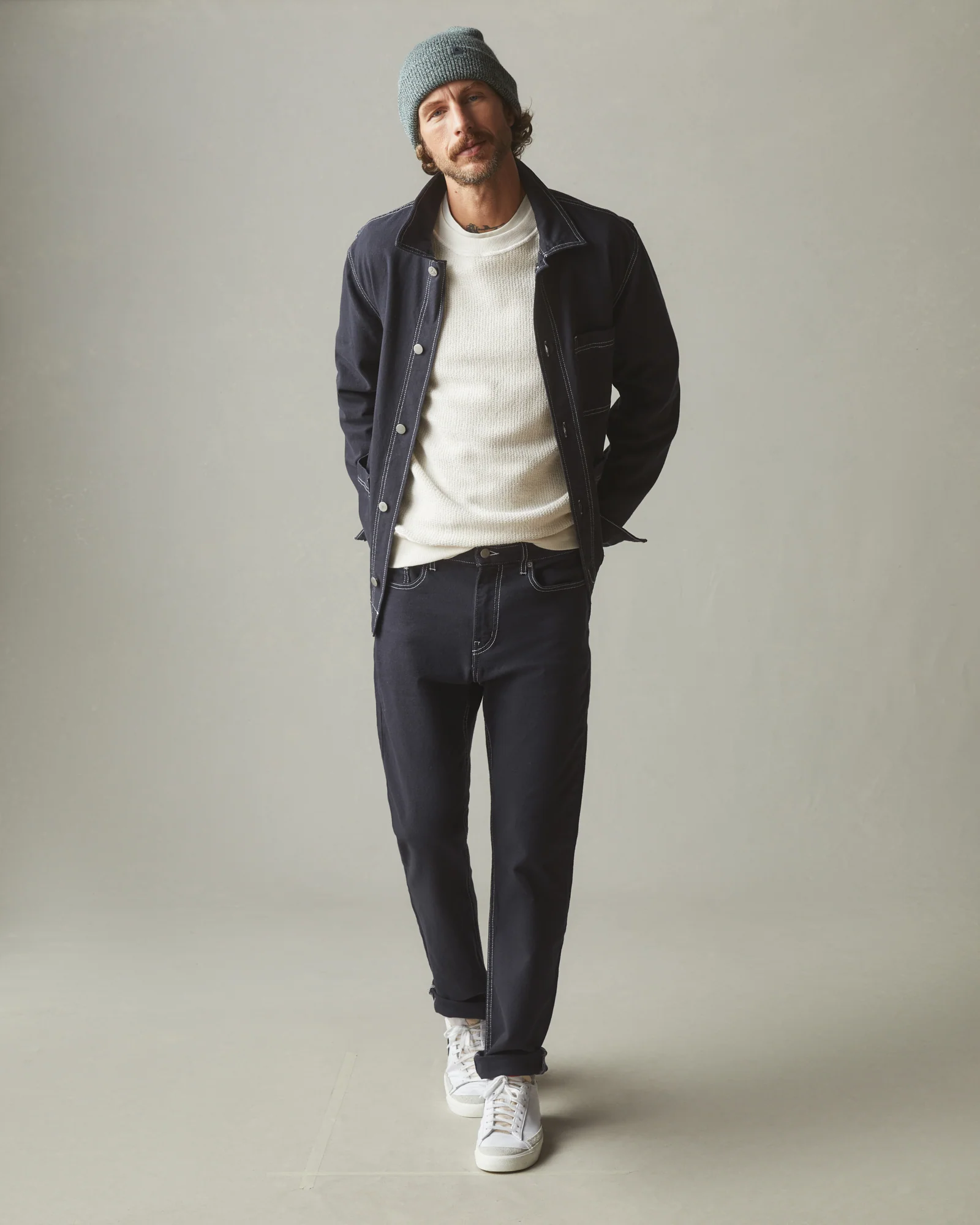Men's Roughneck Pant Straight Contrast Stitch - Dark Navy - Image 5
