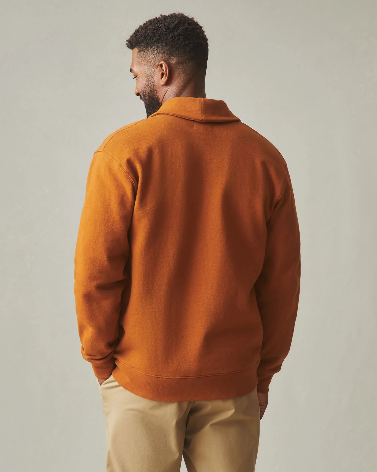 Men's Shawl Cardigan - Caramel Cafe - Image 3