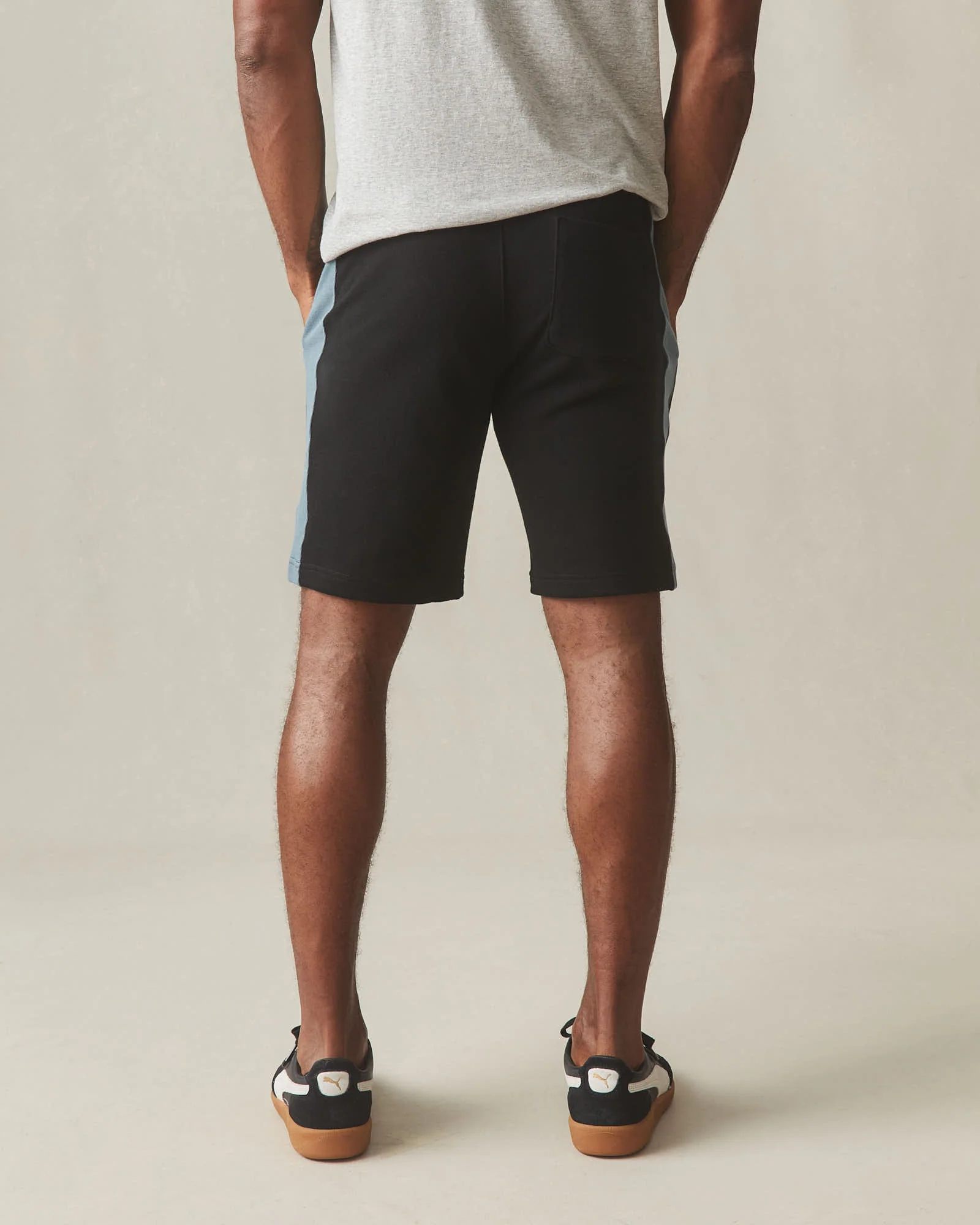 Men's Colorblock Sweatshort - Black Stormy Weather - Image 4