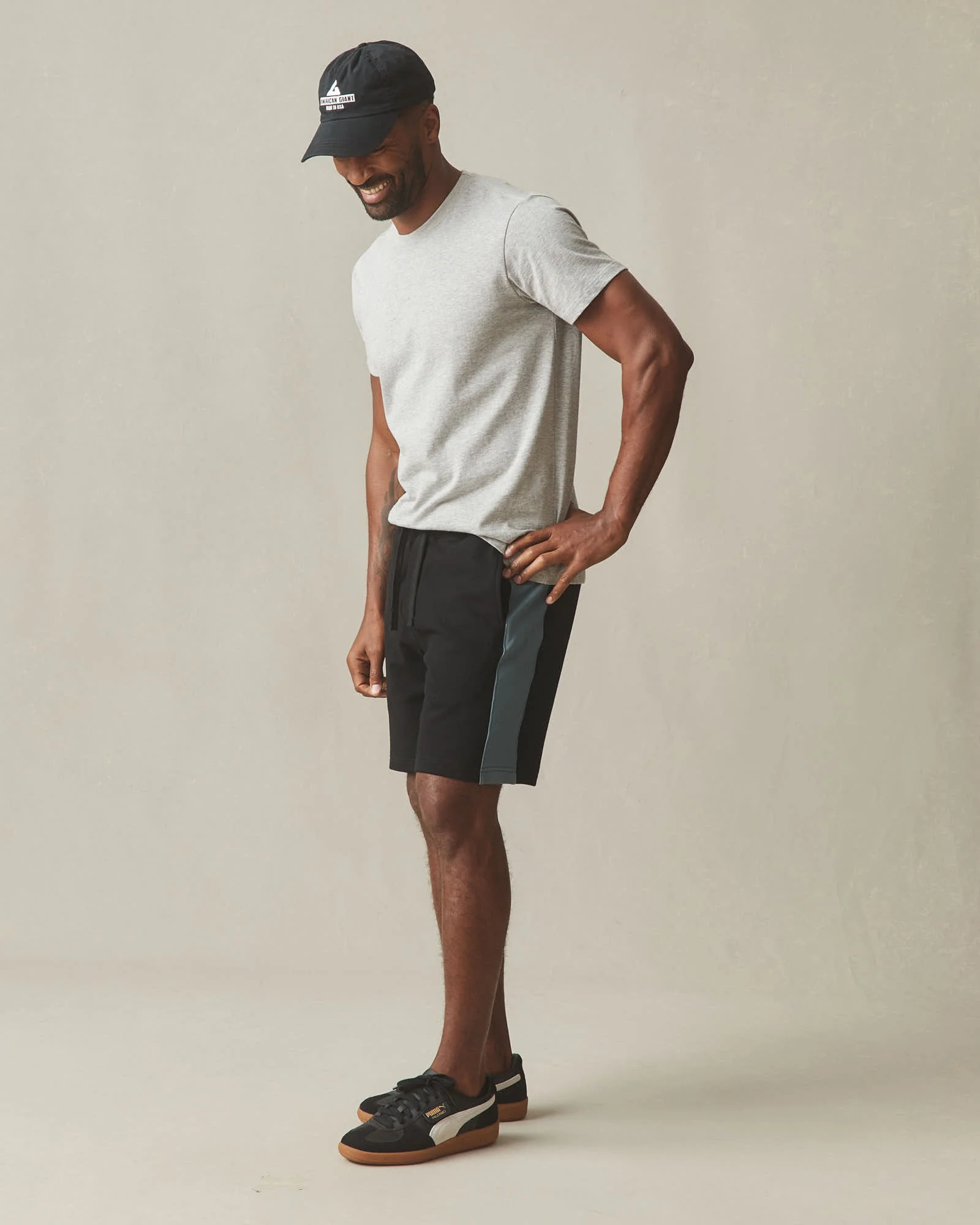 Men's Colorblock Sweatshort - Black Stormy Weather - Image 6