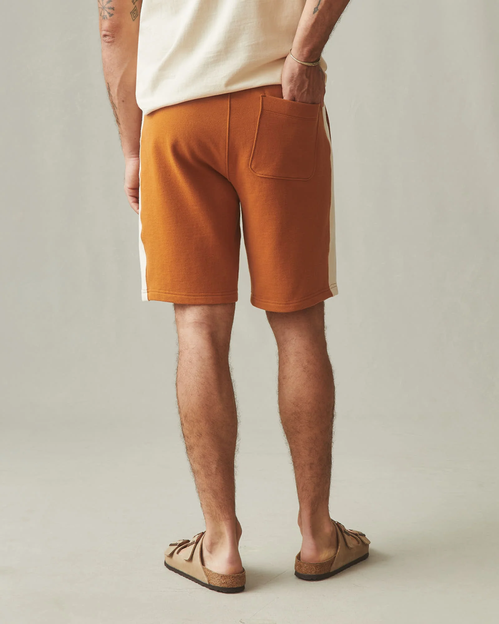 Men's Colorblock Sweatshort - Canyon Clay Creme Brulee - Image 3