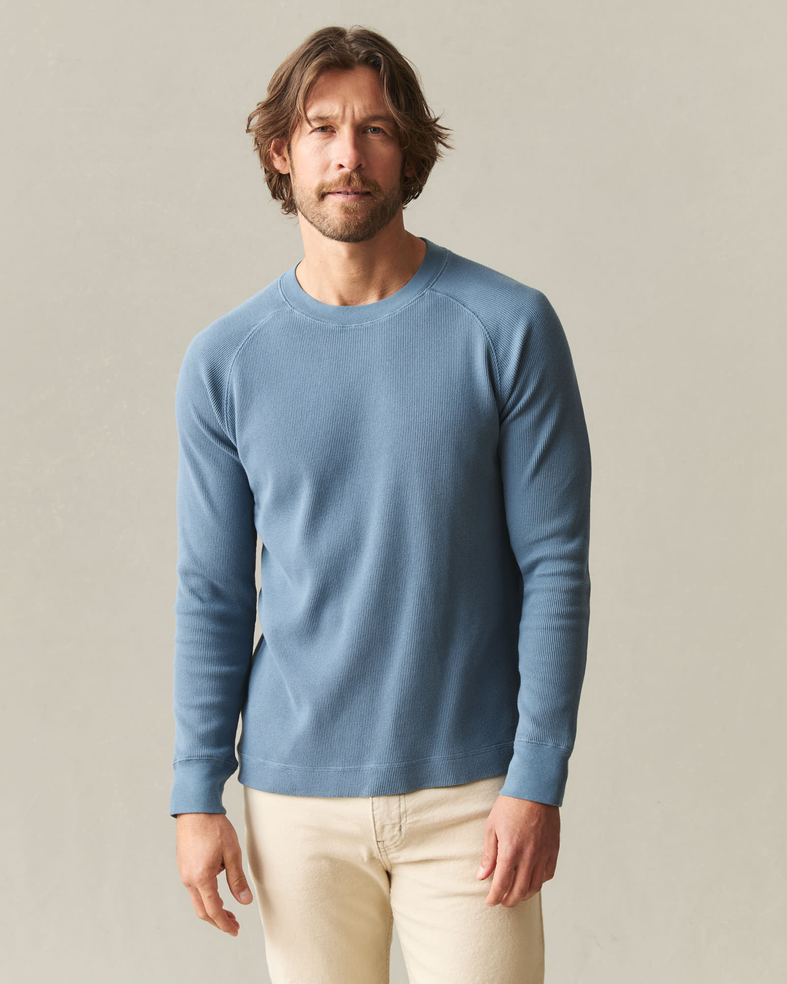 Men's Thermal Long Sleeve Crew Tee - Bluefin - Image 2
