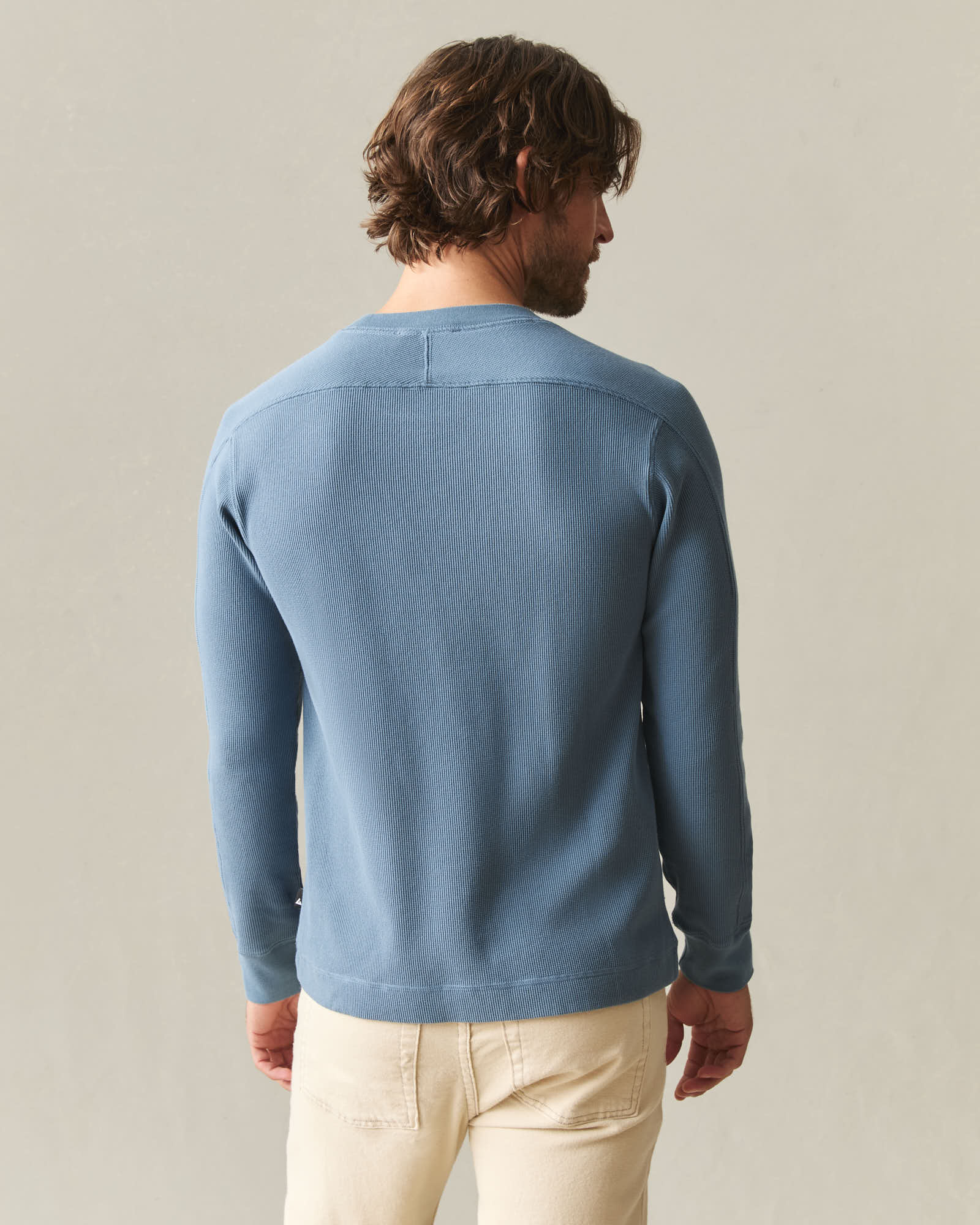 Men's Thermal Long Sleeve Crew Tee - Bluefin - Image 3