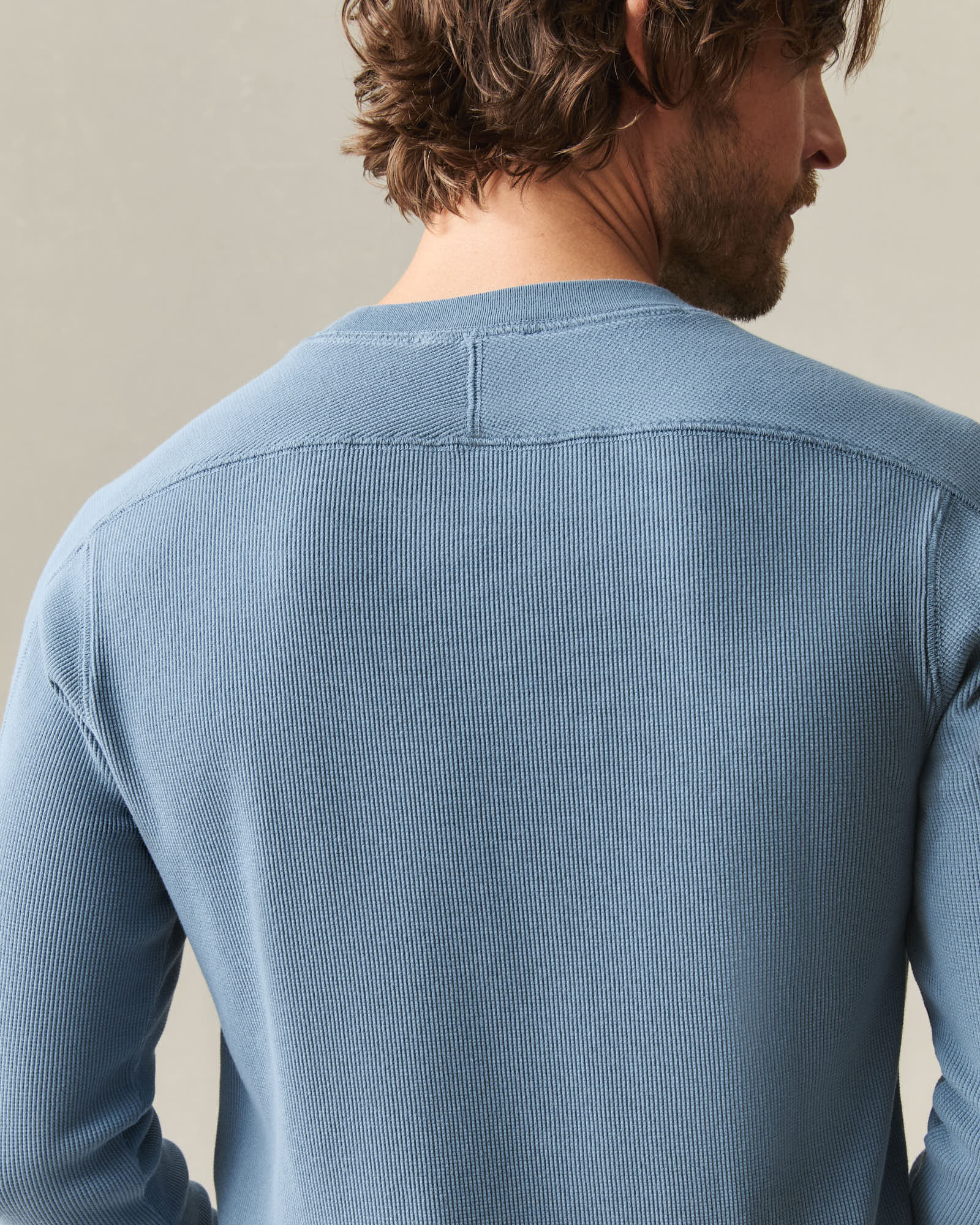 Men's Thermal Long Sleeve Crew Tee - Bluefin - Image 5