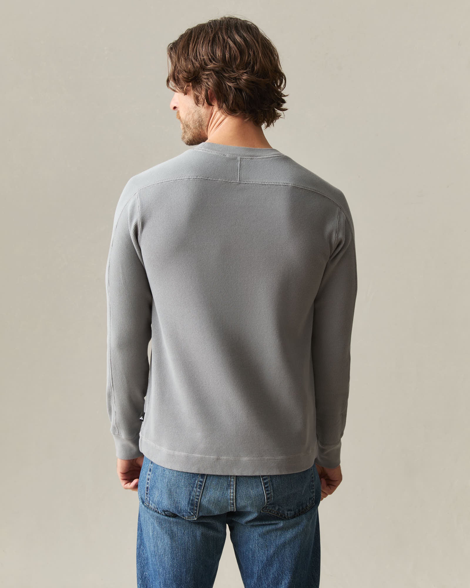 Men's Thermal Long Sleeve Crew Tee - Sharkskin - Image 3