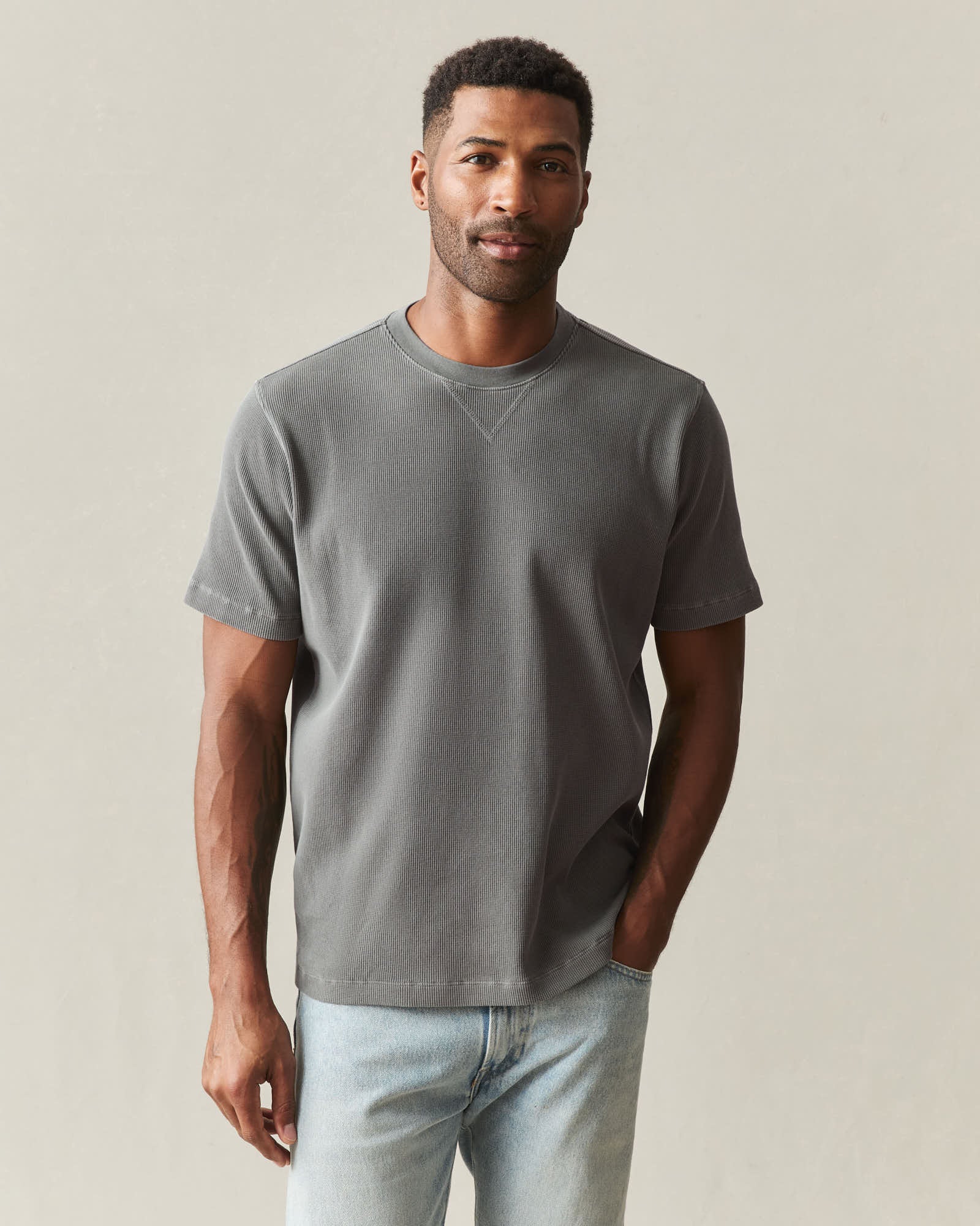 Men's Thermal Tee - Poppyseed - Image 2