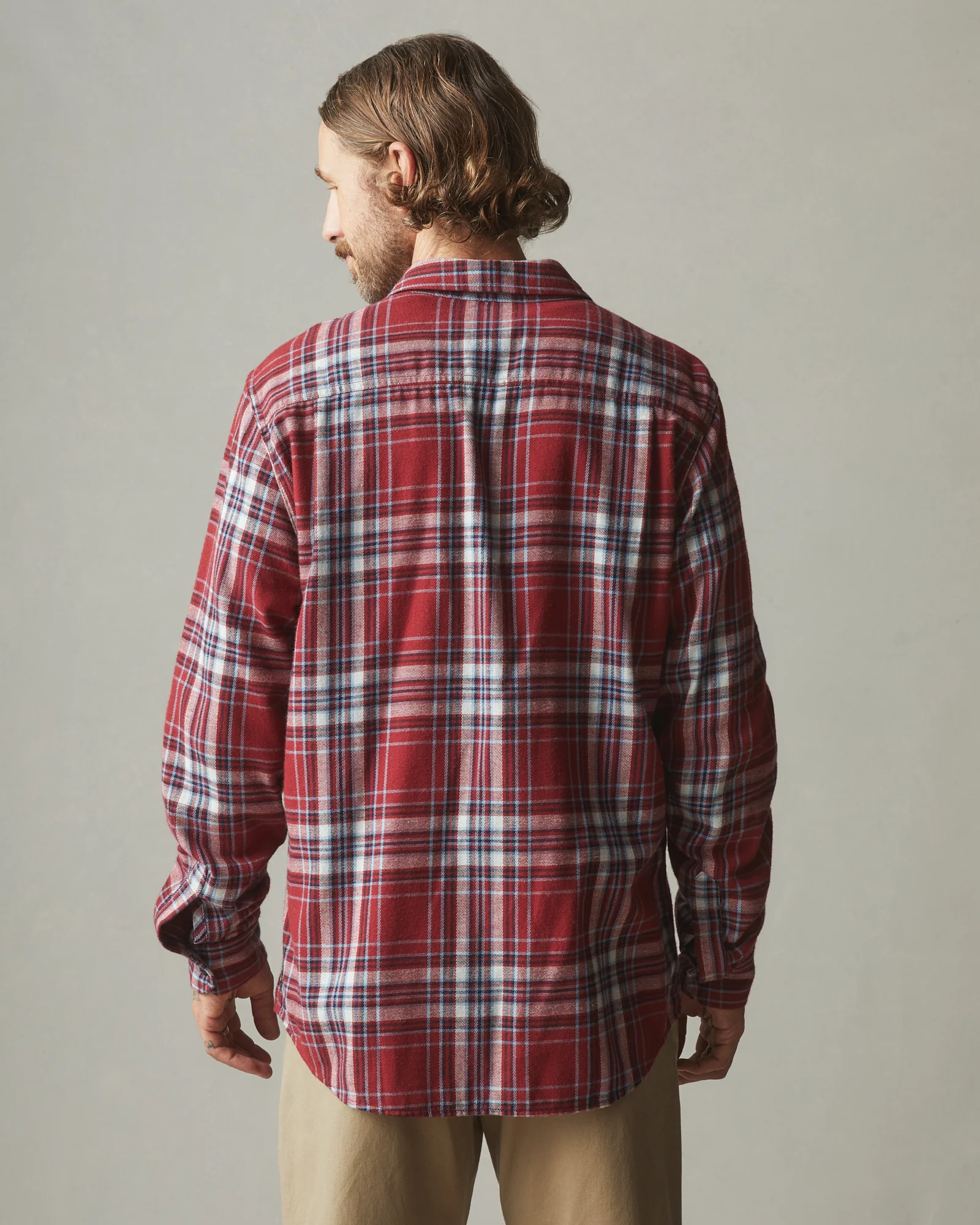 Men's Vintage Flannel - Bonfire Red Plaid - Image 4