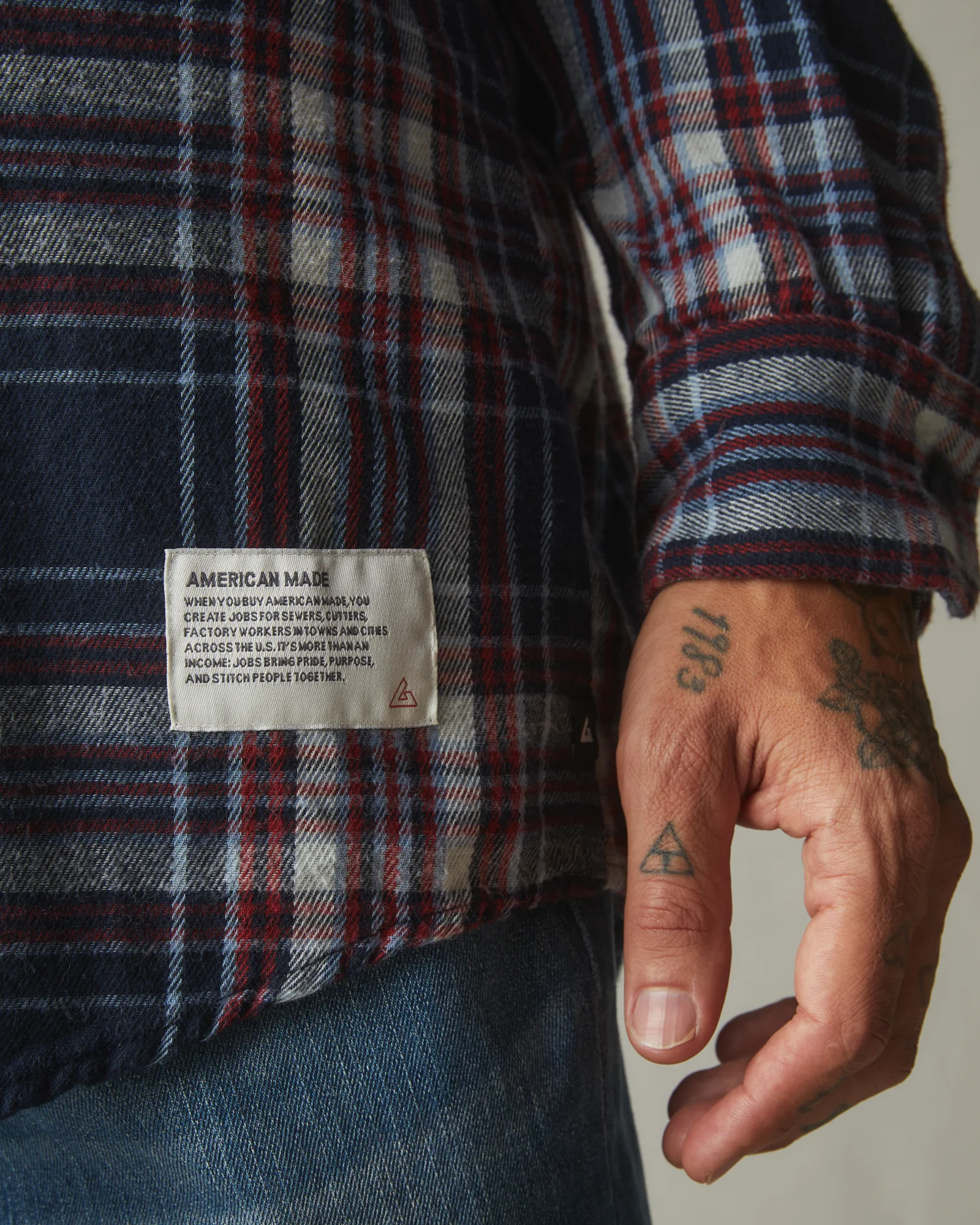 Men's Vintage Flannel - Dress Navy Plaid - Image 4