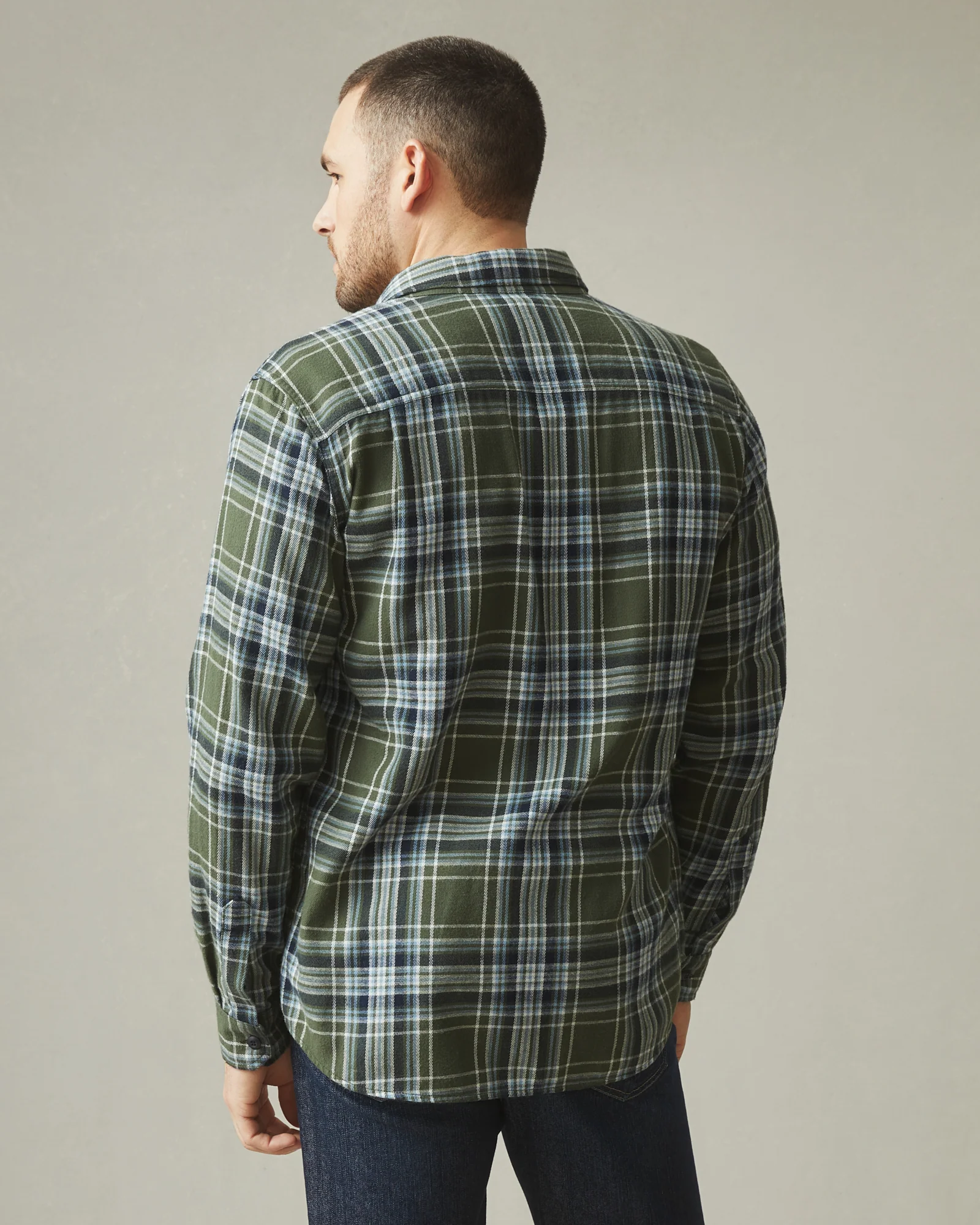 Men's Vintage Flannel - Sage Plaid - Image 4
