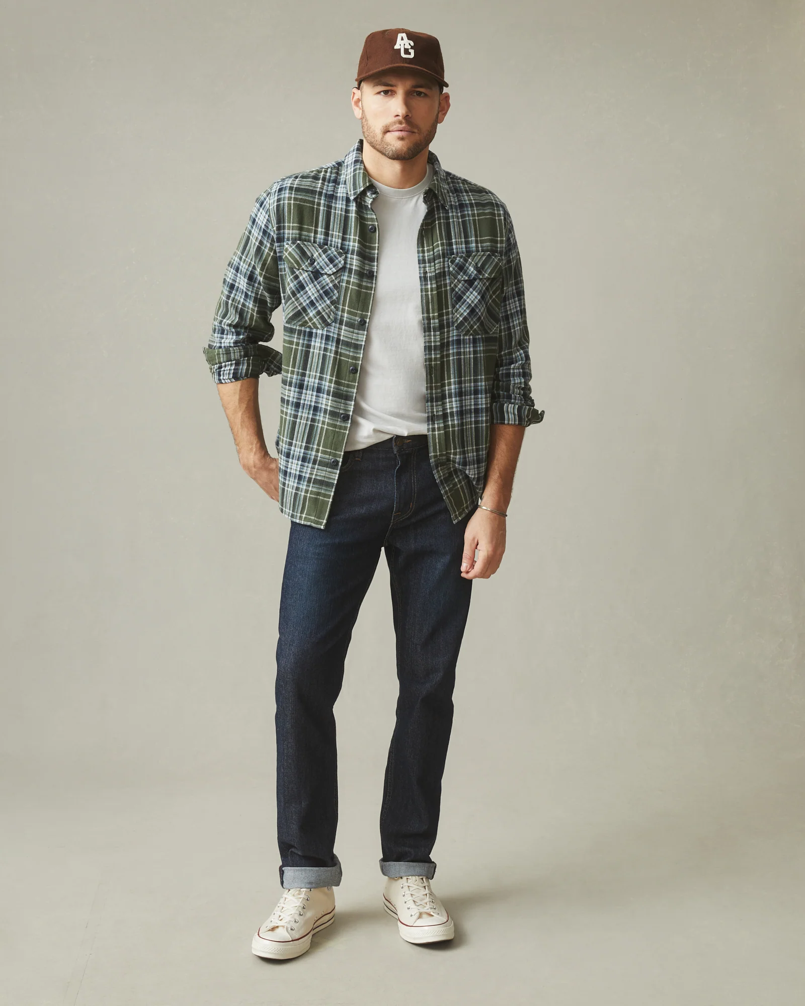 Men's Vintage Flannel - Sage Plaid - Image 6